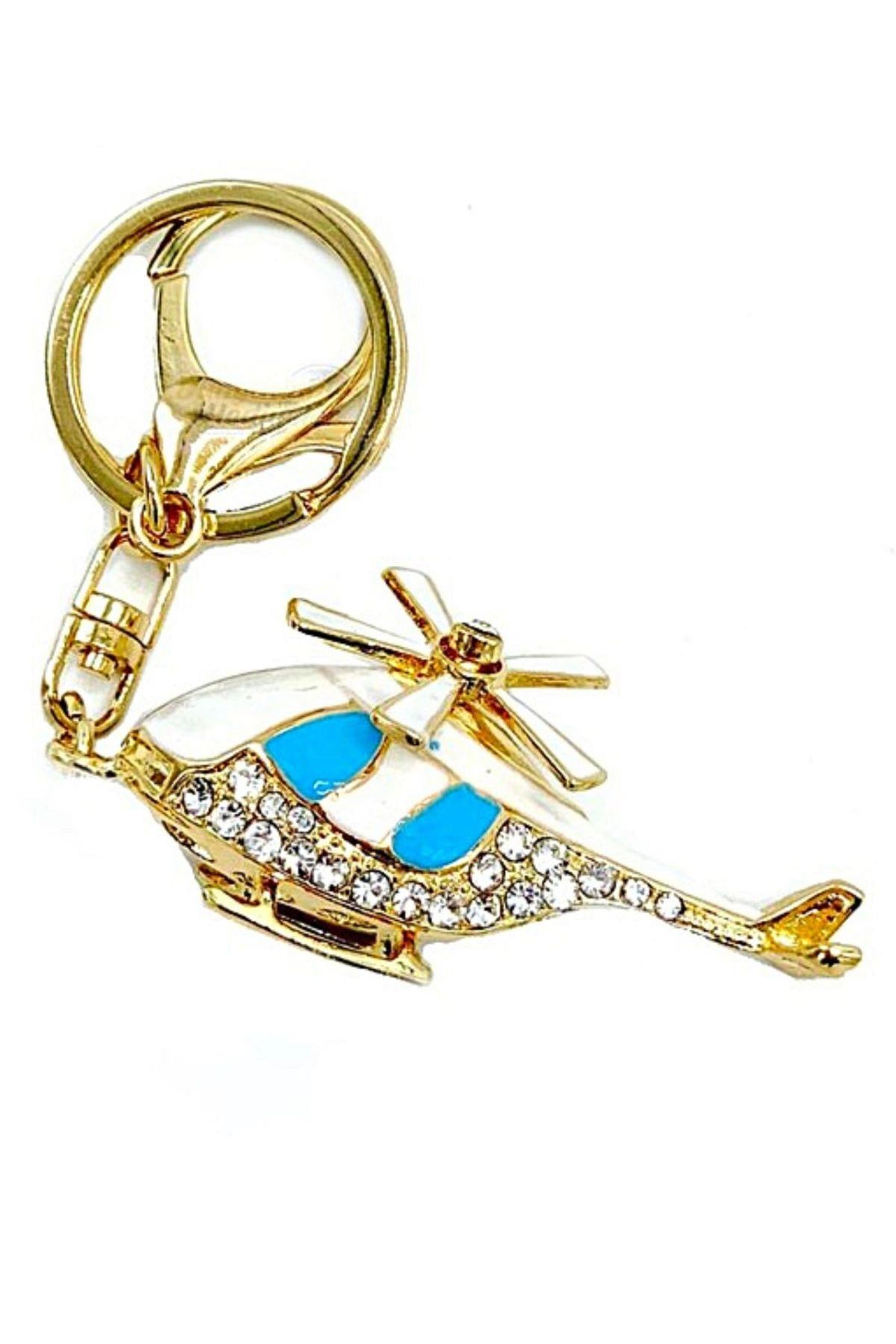 Amerika Birleşik DevletleriDünyadan HediyelerŞRK-ANHR-065Keskin Hediyelik Eşya Ve TekstilMavi Taşlı Kırmızı Helikopter Anahtarlık