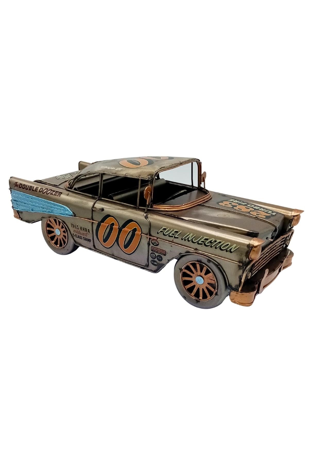 Amerika Birleşik DevletleriDünyadan HediyelerDNY-HDYC1611Keskin Hediyelik Eşya Ve TekstilVintage Koleksiyon Eskitme Chevrolet Belair Nostaljik Metal Araba 31 cm