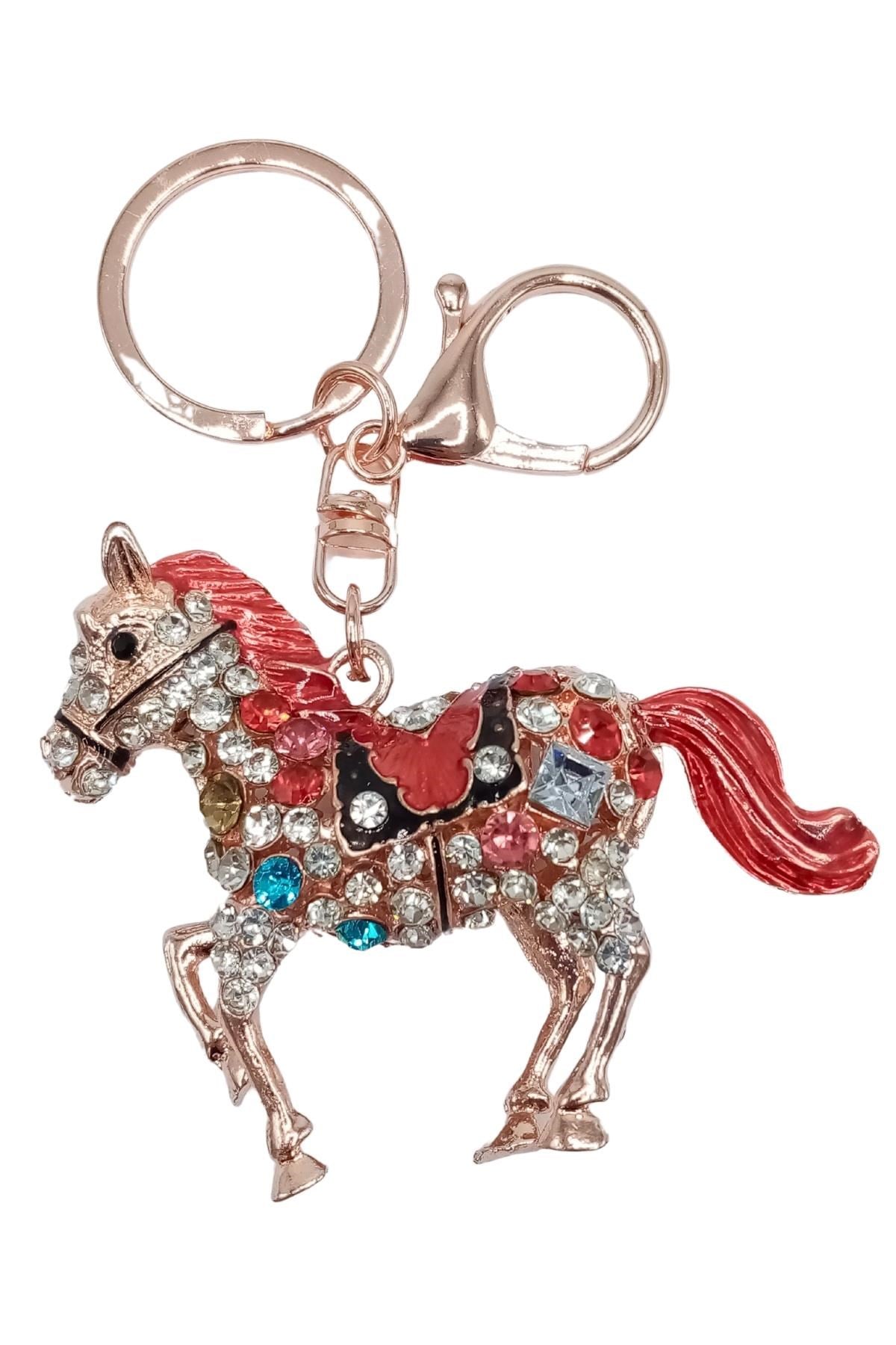 Amerika Birleşik DevletleriDünyadan HediyelerDNY-HD101500Keskin Hediyelik Eşya Ve TekstilKristal Taşlı At Figürlü Anahtarlık Kırmızı