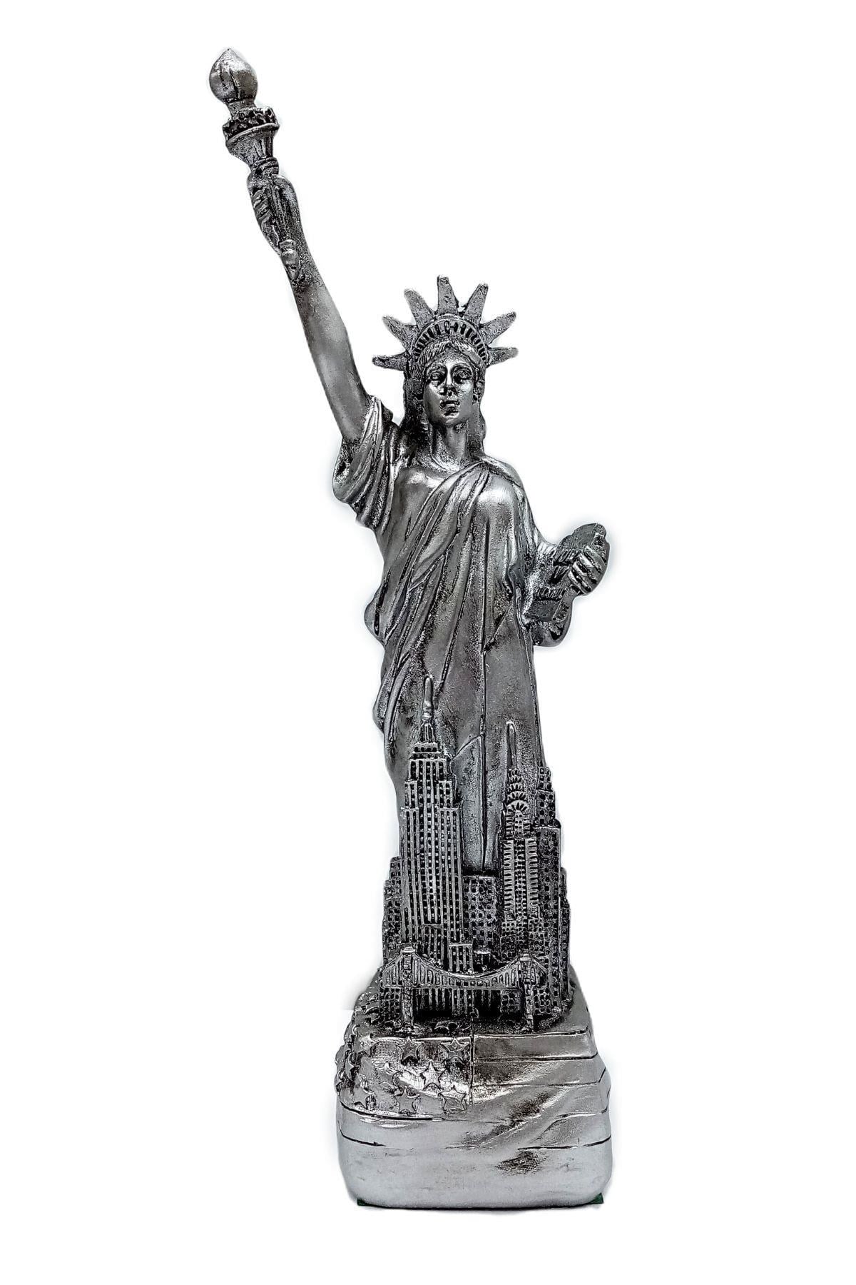 Amerika Birleşik DevletleriDünyadan HediyelerDNY-HD100398Keskin Hediyelik Eşya Ve TekstilABD New York Özgürlük Heykeli Reçine Gümüş Renk 20 cm