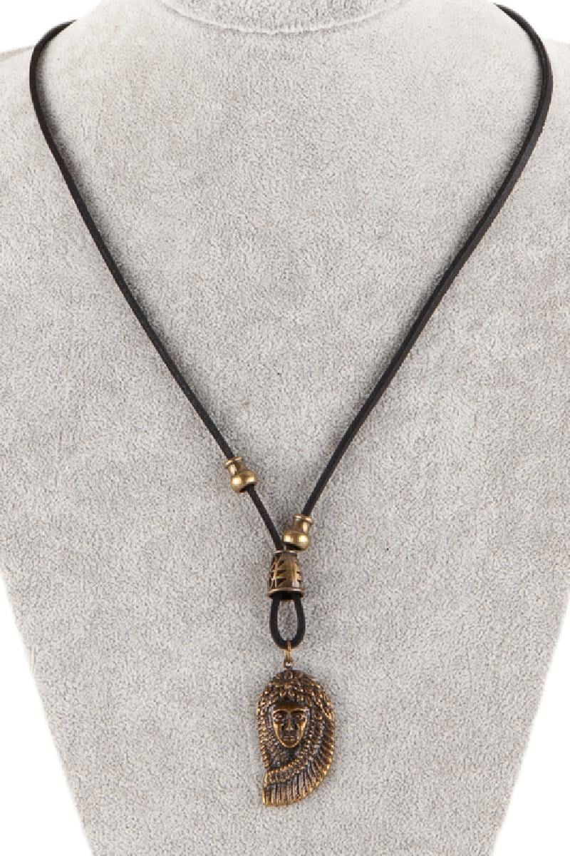 Amerika Birleşik DevletleriDünyadan HediyelerKLYABDKZLDR-01Keskin Hediyelik Eşya Ve TekstilKızılderili Figür Kolye Deri Kordon