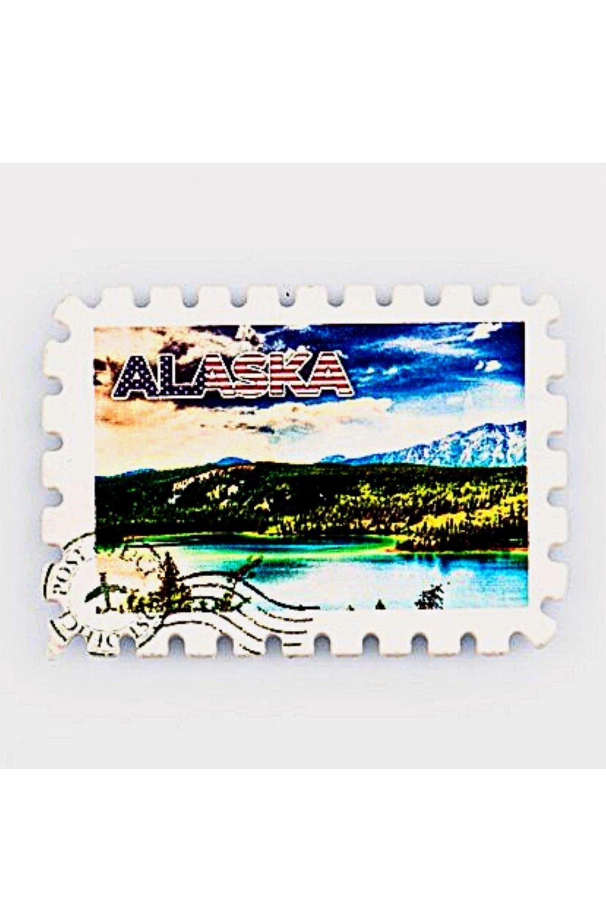 Amerika Birleşik DevletleriDünyadan HediyelerKRTSPULMGNT-309Keskin Hediyelik Eşya Ve TekstilABD Alaska Pul Magnet