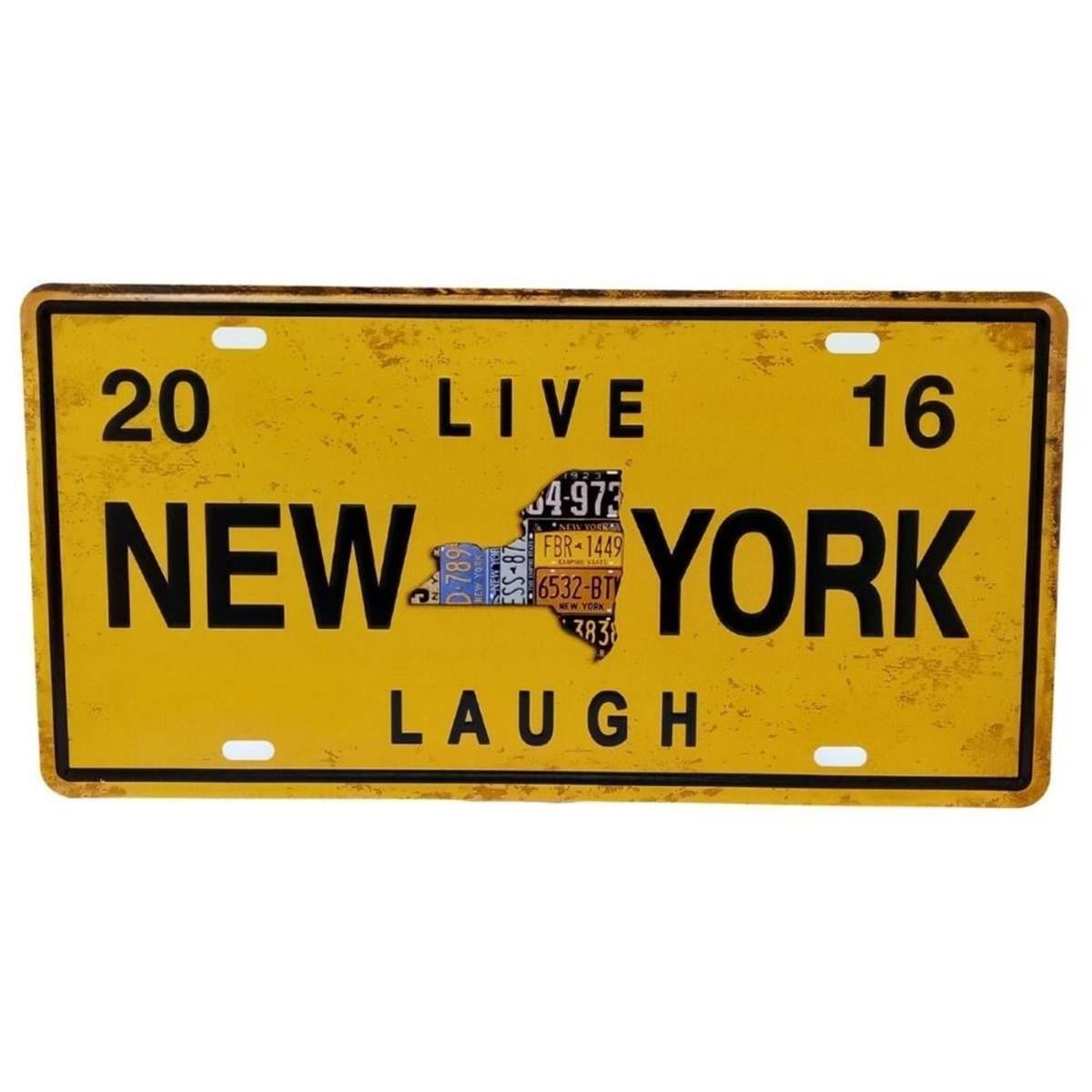 Amerika Birleşik DevletleriDünyadan HediyelerDNY-HD100560Keskin Hediyelik Eşya Ve TekstilDekoratif 3D Metal Plaka Live New York Laugh 30cm
