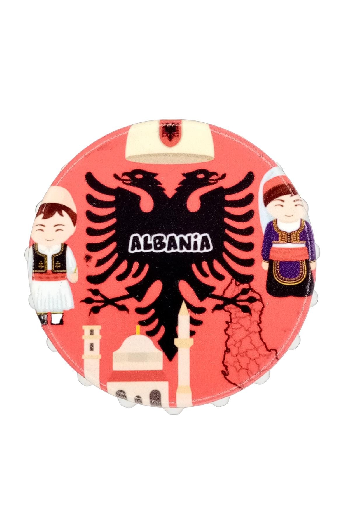 ArnavutlukDünyadan HediyelerDNY-HD100934Keskin Hediyelik Eşya Ve TekstilArnavutluk Temalı Magnet Kapak Açacak