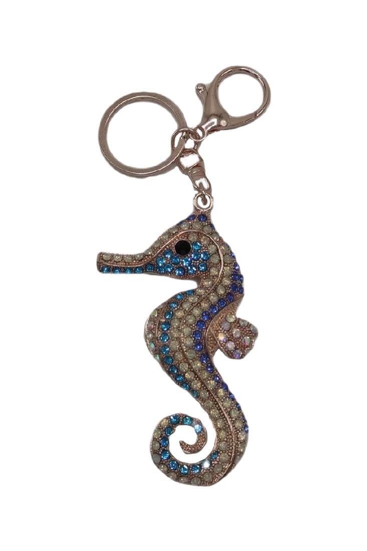 AvustralyaDünyadan HediyelerDNY-HD100088Keskin Hediyelik Eşya Ve TekstilMavi ve Beyaz Kristal Taşlı Denizatı Anahtarlık