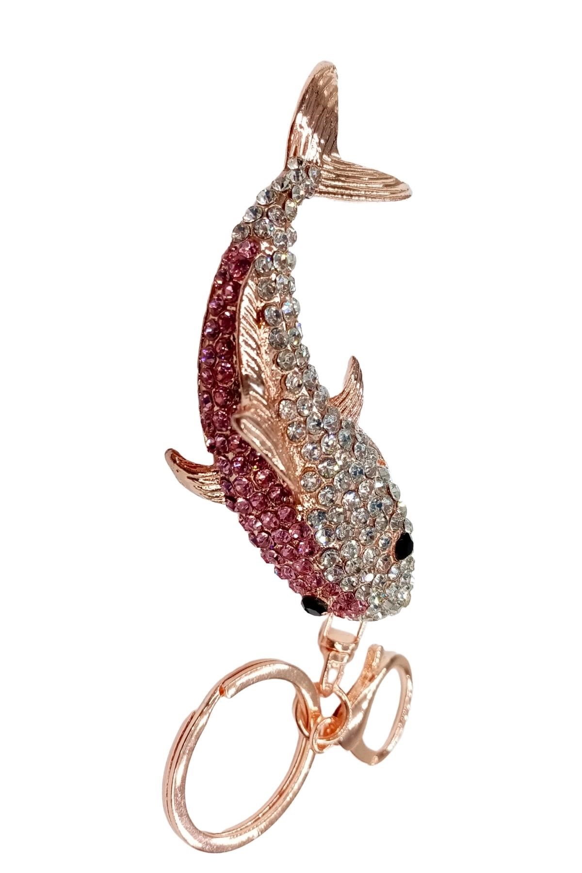 AvustralyaDünyadan HediyelerDNY-HDYZMRT71496Keskin Hediyelik Eşya Ve TekstilKristal Taşlı Pembe Köpekbalığı Anahtarlık No.1