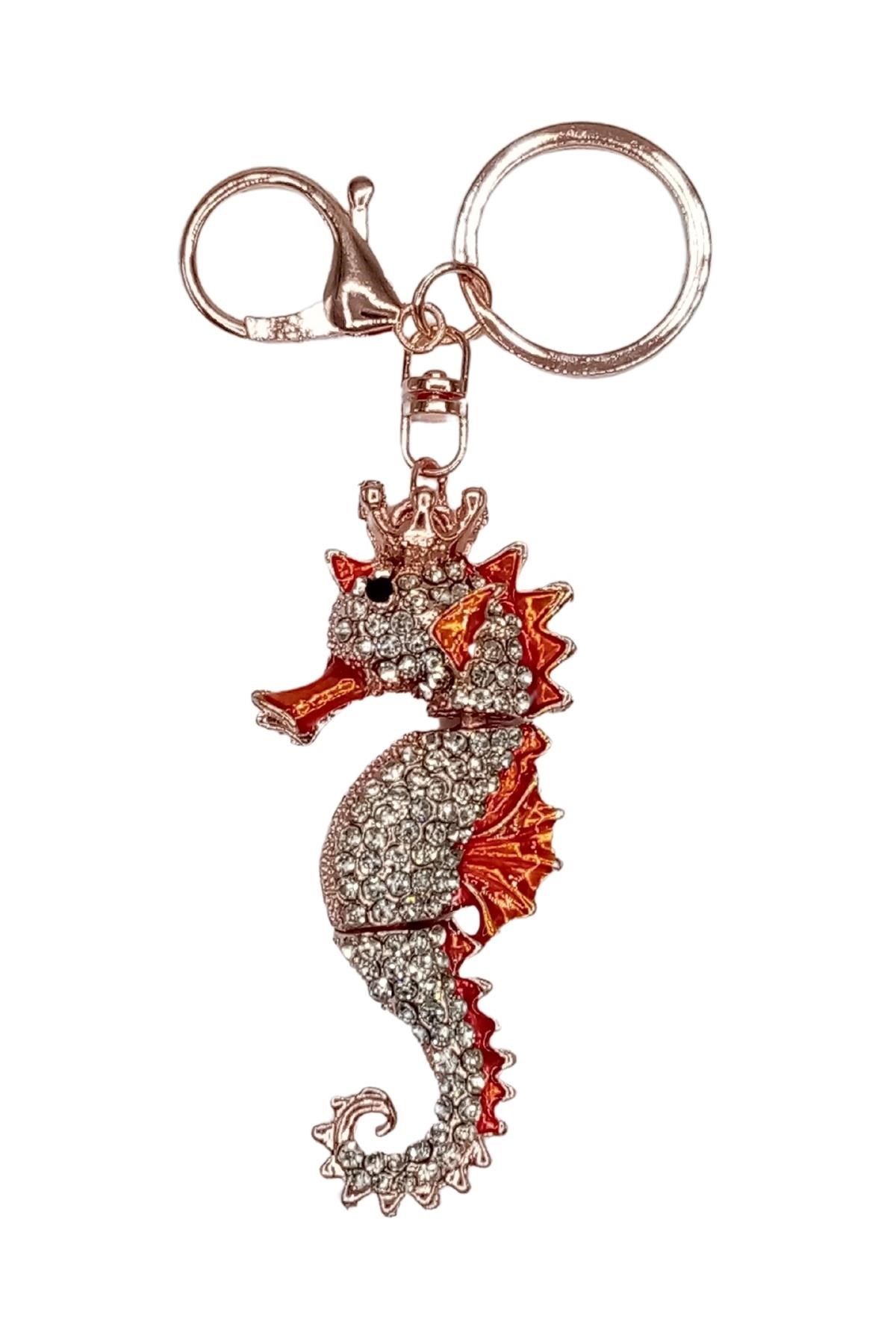 AvustralyaDünyadan HediyelerDNY-HDYZMRT71498Keskin Hediyelik Eşya Ve TekstilTuruncu Kristal Taşlı Denizatı Anahtarlık