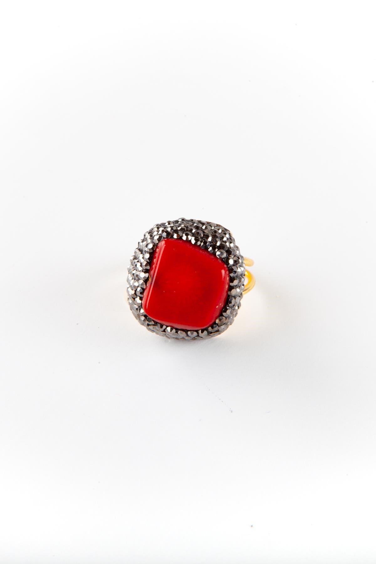 AvustralyaDünyadan HediyelerSD-MRCNRED03Keskin Hediyelik Eşya Ve TekstilDoğal Taş Kırmızı Mercan Yüzük Ayarlı