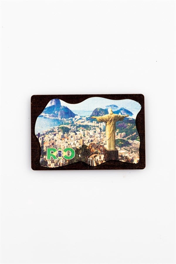 BrezilyaDünyadan HediyelerKRTSOVLMGNT-671Keskin Hediyelik Eşya Ve TekstilBrezilya Rio de Janeiro Temalı Deri Magnet Ahşap Tabaka