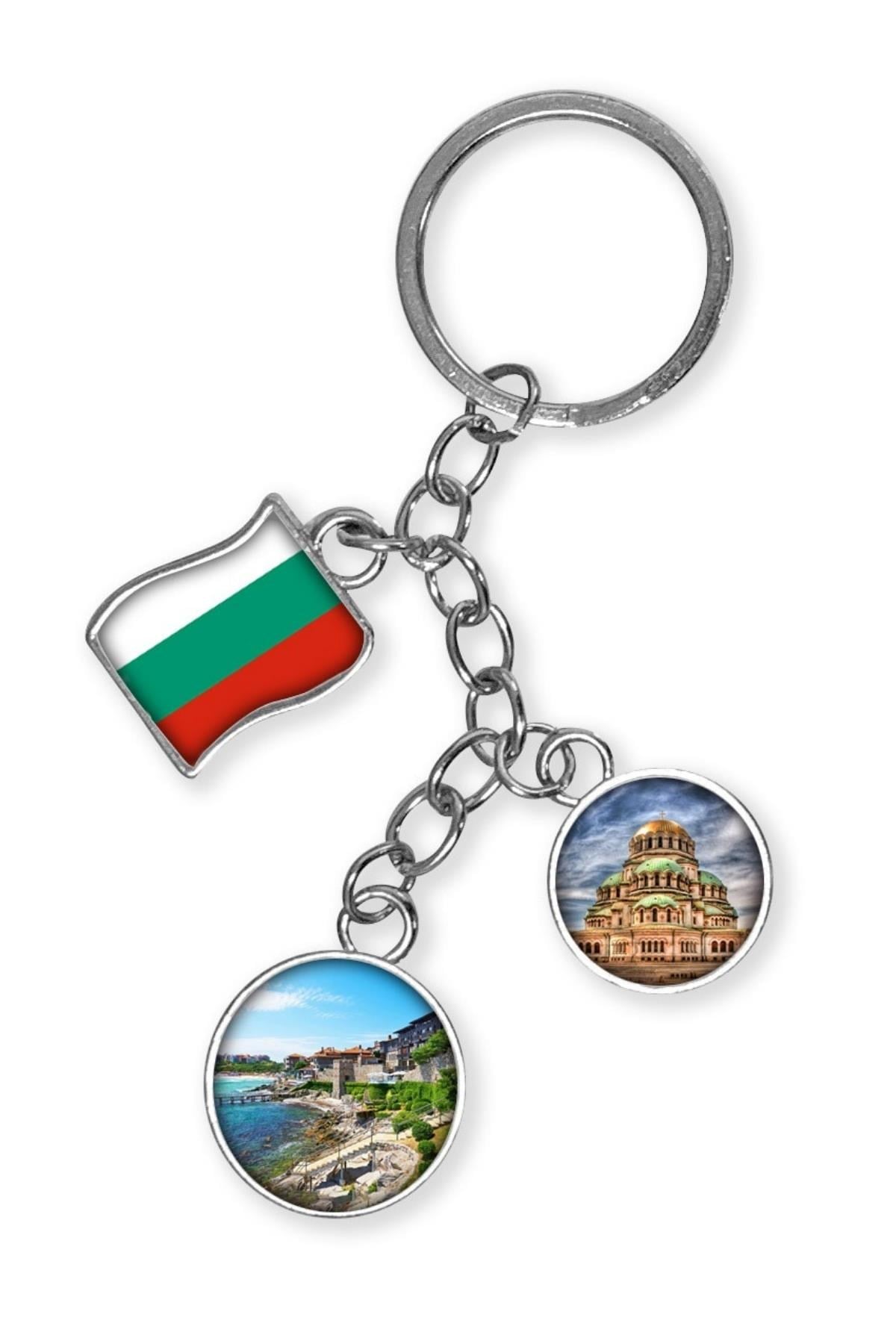 BulgaristanDünyadan HediyelerDNY-HDYKREPOK25Keskin Hediyelik Eşya Ve TekstilBulgaristan Üçlü Epoksi Metal Çift Taraflı Damla Anahtarlık Bulgaria