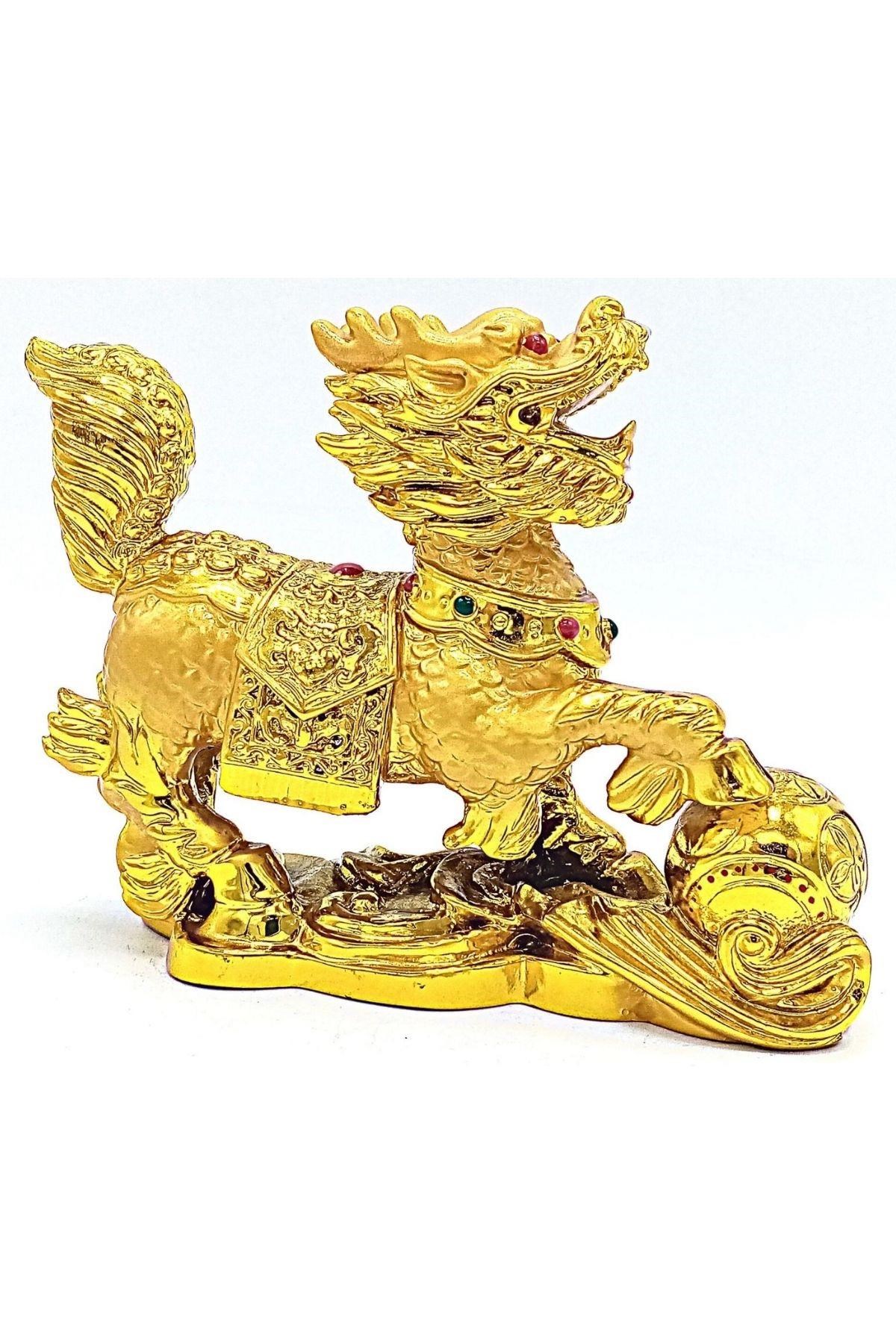 ÇinDünyadan HediyelerDNY-HD100250Keskin Hediyelik Eşya Ve TekstilKoruyucu Feng Shui Fu Ejderha Köpek Altın