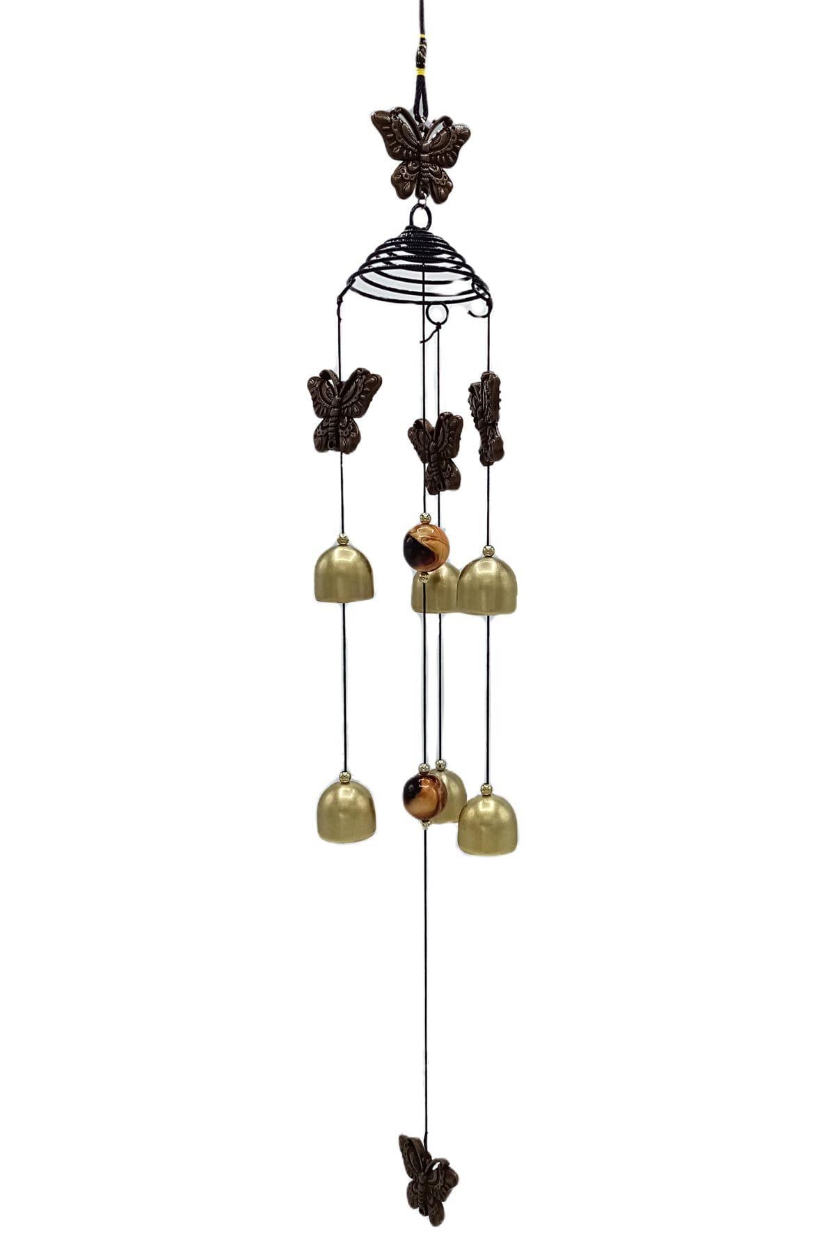 ÇinDünyadan HediyelerDNY-HD100375TL322CKeskin Hediyelik Eşya Ve TekstilFeng Shui Metal Rüzgar Çanı İki Katlı Kelebek Temalı 6 Çan