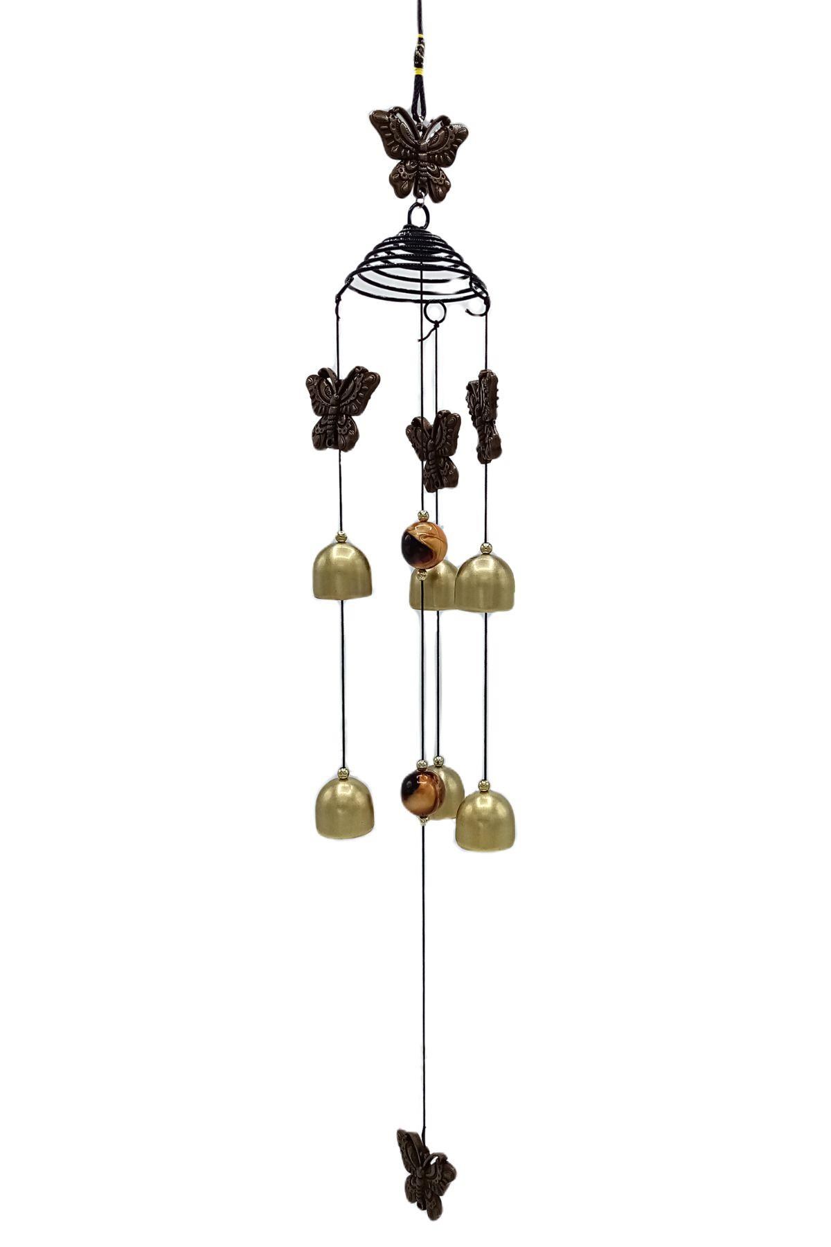 ÇinDünyadan HediyelerDNY-HD100375TL322CKeskin Hediyelik Eşya Ve TekstilFeng Shui Metal Rüzgar Çanı İki Katlı Kelebek Temalı 6 Çan