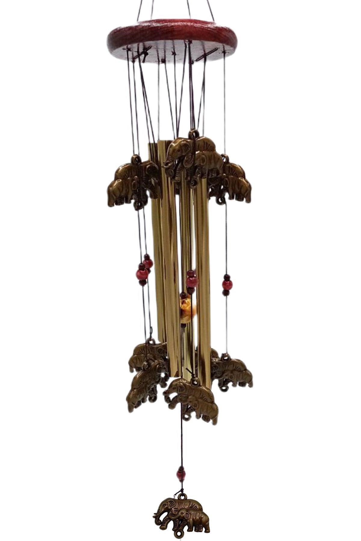 ÇinDünyadan HediyelerDNY-HD100400MT-561AKeskin Hediyelik Eşya Ve TekstilFeng Shui Metal Rüzgar Çanı Bereket Filleri İki Katlı