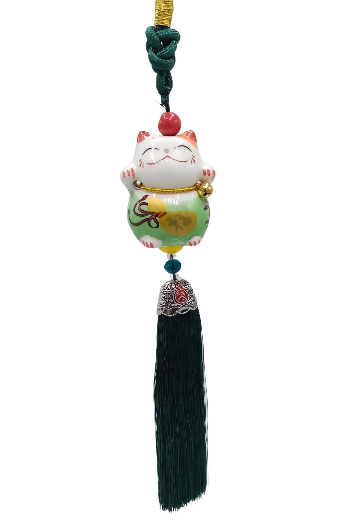 ÇinDünyadan HediyelerDNY-HD101470Keskin Hediyelik Eşya Ve TekstilFeng Shui Maneki Neko Şans Kedisi Yeşil No.1