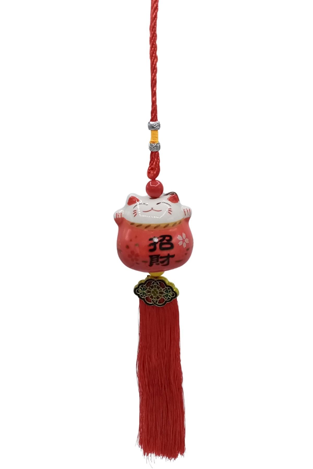 ÇinDünyadan HediyelerDNY-HD101472Keskin Hediyelik Eşya Ve TekstilFeng Shui Maneki Neko Şans Kedisi Kırmızı No.2
