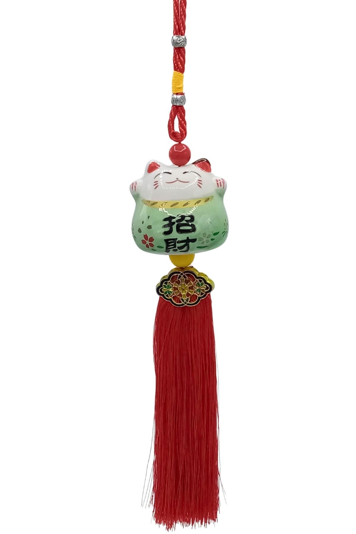 ÇinDünyadan HediyelerDNY-HD101475Keskin Hediyelik Eşya Ve TekstilFeng Shui Maneki Neko Şans Kedisi Yeşil No.2