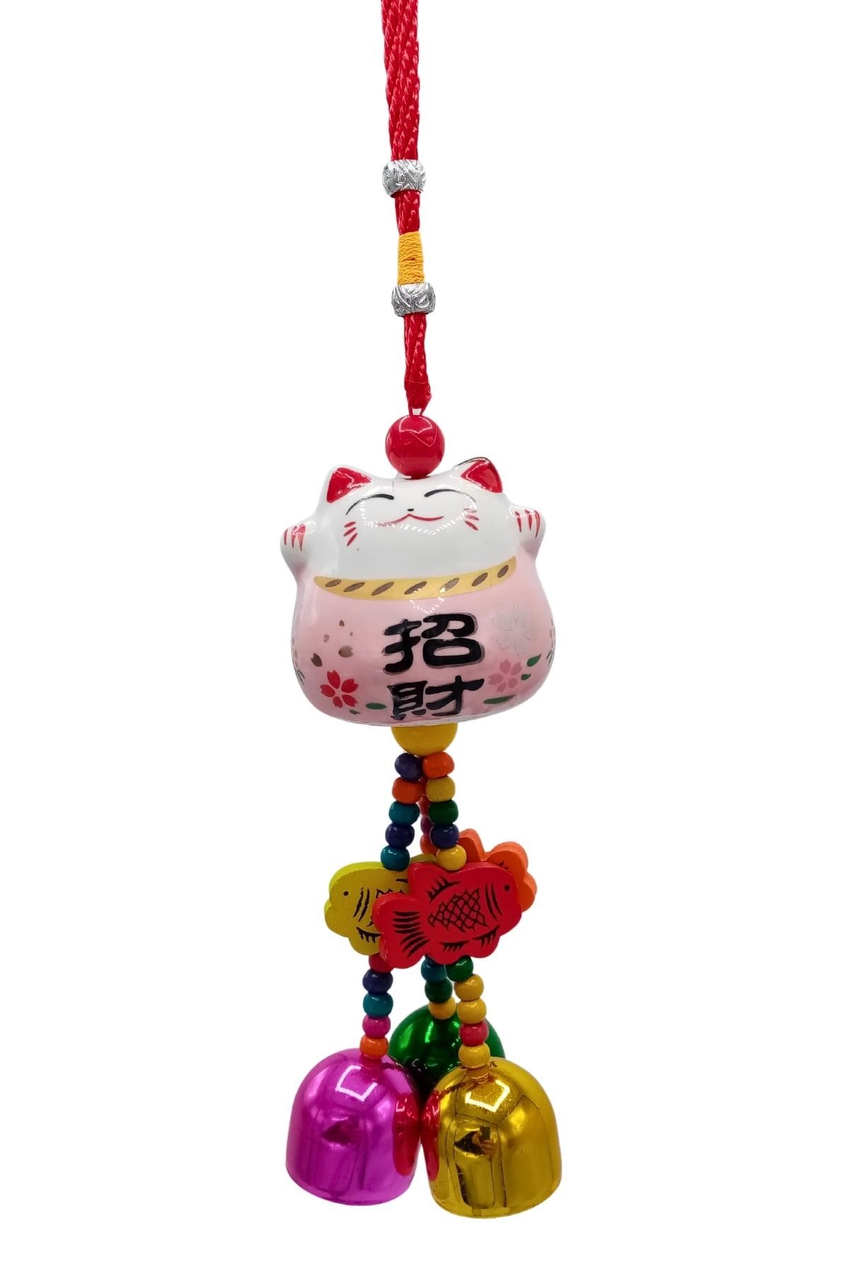 ÇinDünyadan HediyelerDNY-HD101476Keskin Hediyelik Eşya Ve TekstilFeng Shui Maneki Neko Şans Kedisi Pembe No.3