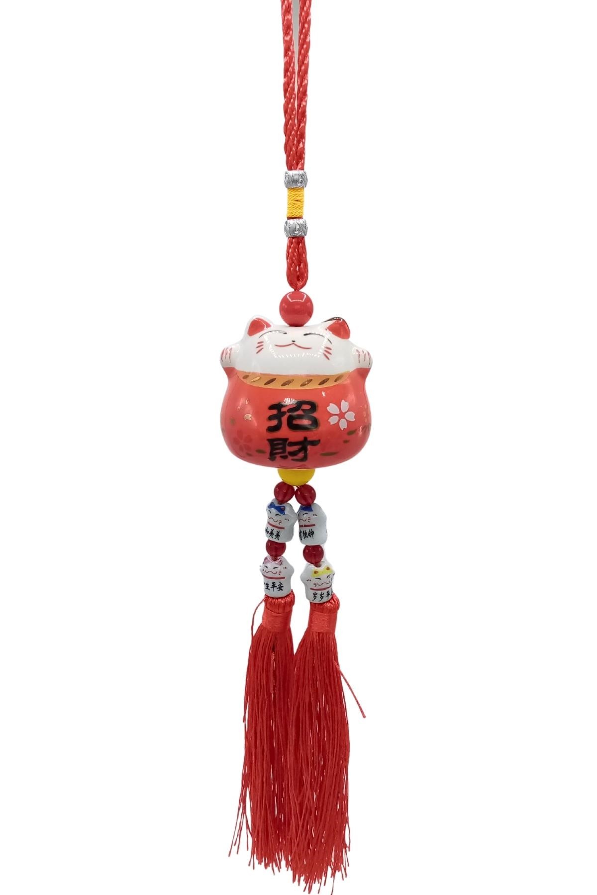ÇinDünyadan HediyelerDNY-HD101482Keskin Hediyelik Eşya Ve TekstilFeng Shui Maneki Neko Şans Kedisi Kırmızı No.4