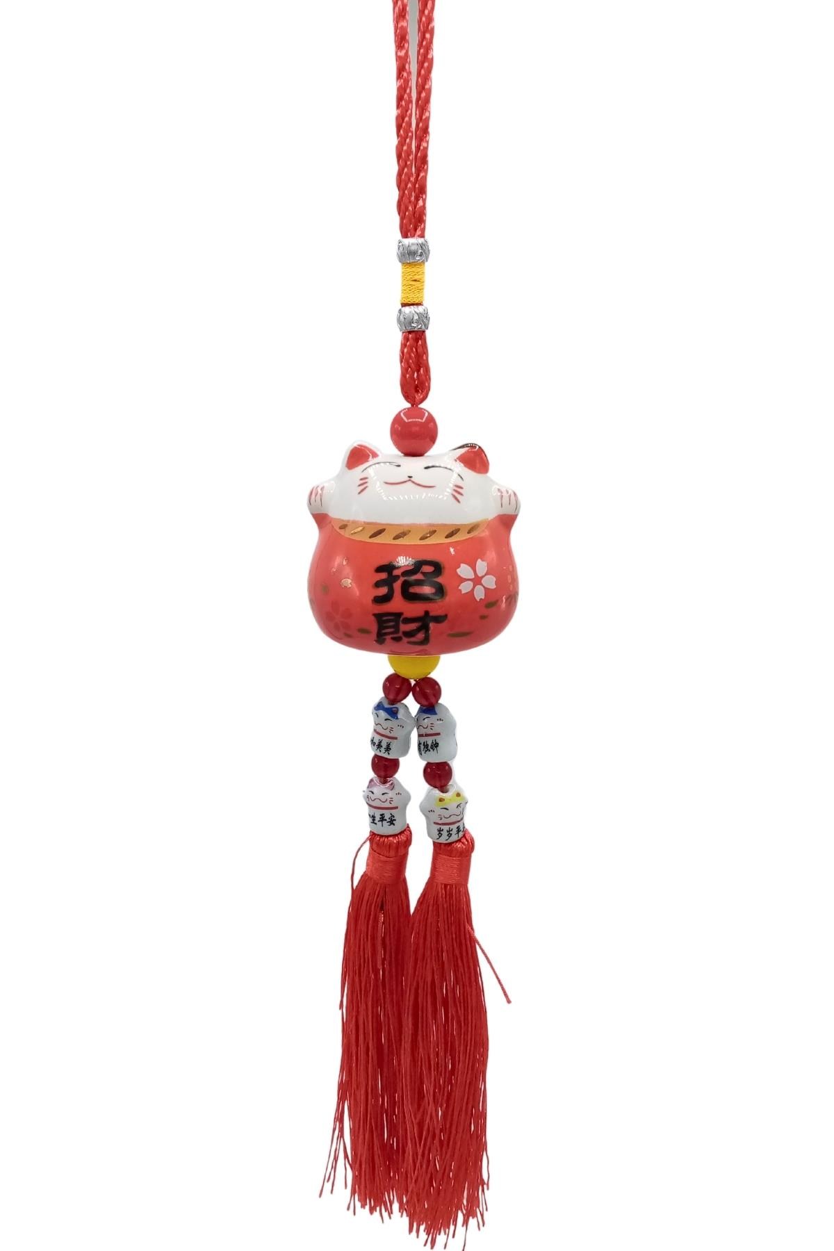 ÇinDünyadan HediyelerDNY-HD101482Keskin Hediyelik Eşya Ve TekstilFeng Shui Maneki Neko Şans Kedisi Kırmızı No.4