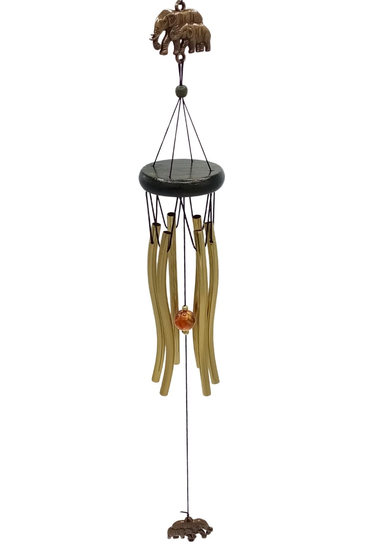 ÇinDünyadan HediyelerDNY-HD101490Keskin Hediyelik Eşya Ve TekstilFeng Shui Metal Rüzgar Çanı Yavrulu Fil S09