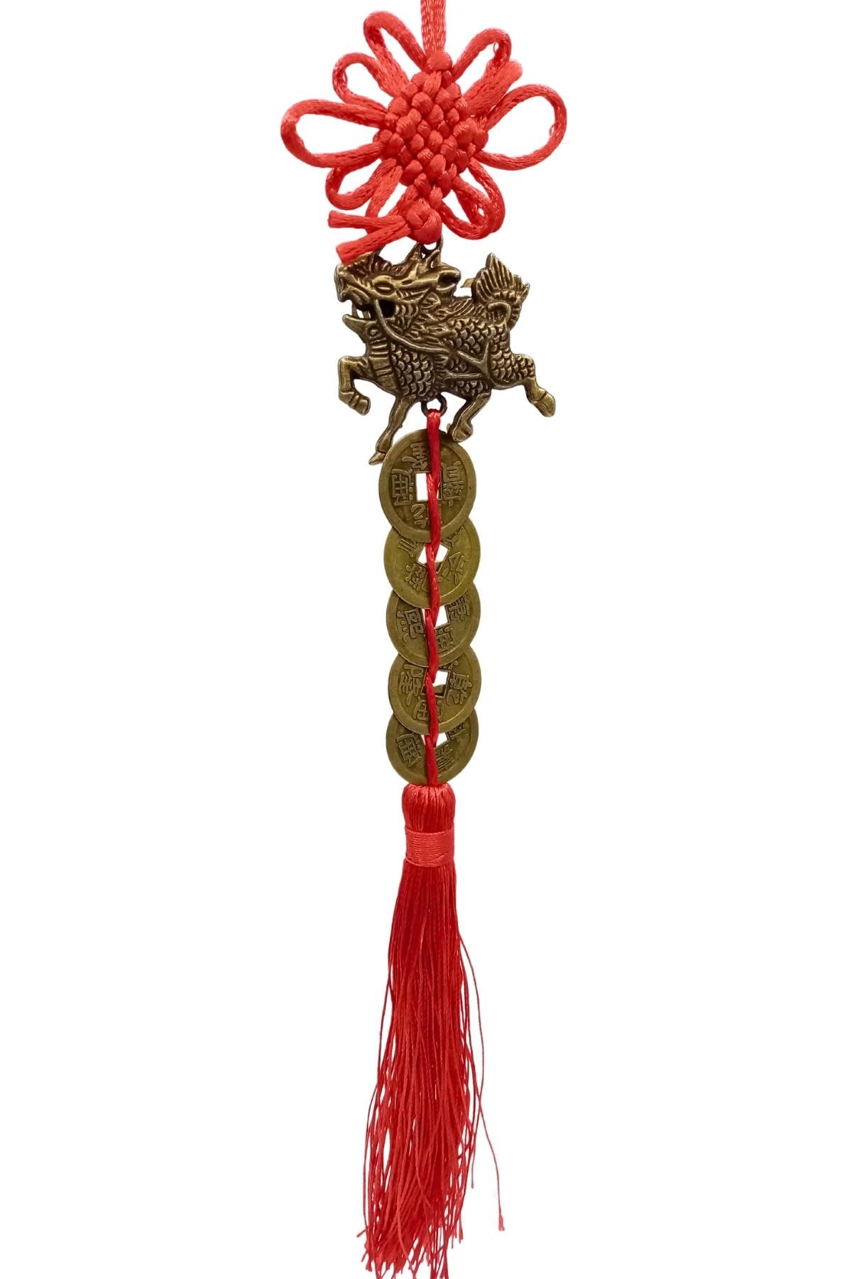 ÇinDünyadan HediyelerDNY-HDALK2264Keskin Hediyelik Eşya Ve TekstilÇin Feng Shui Şans ve Bereket Beşli Para Dragon 35 cm