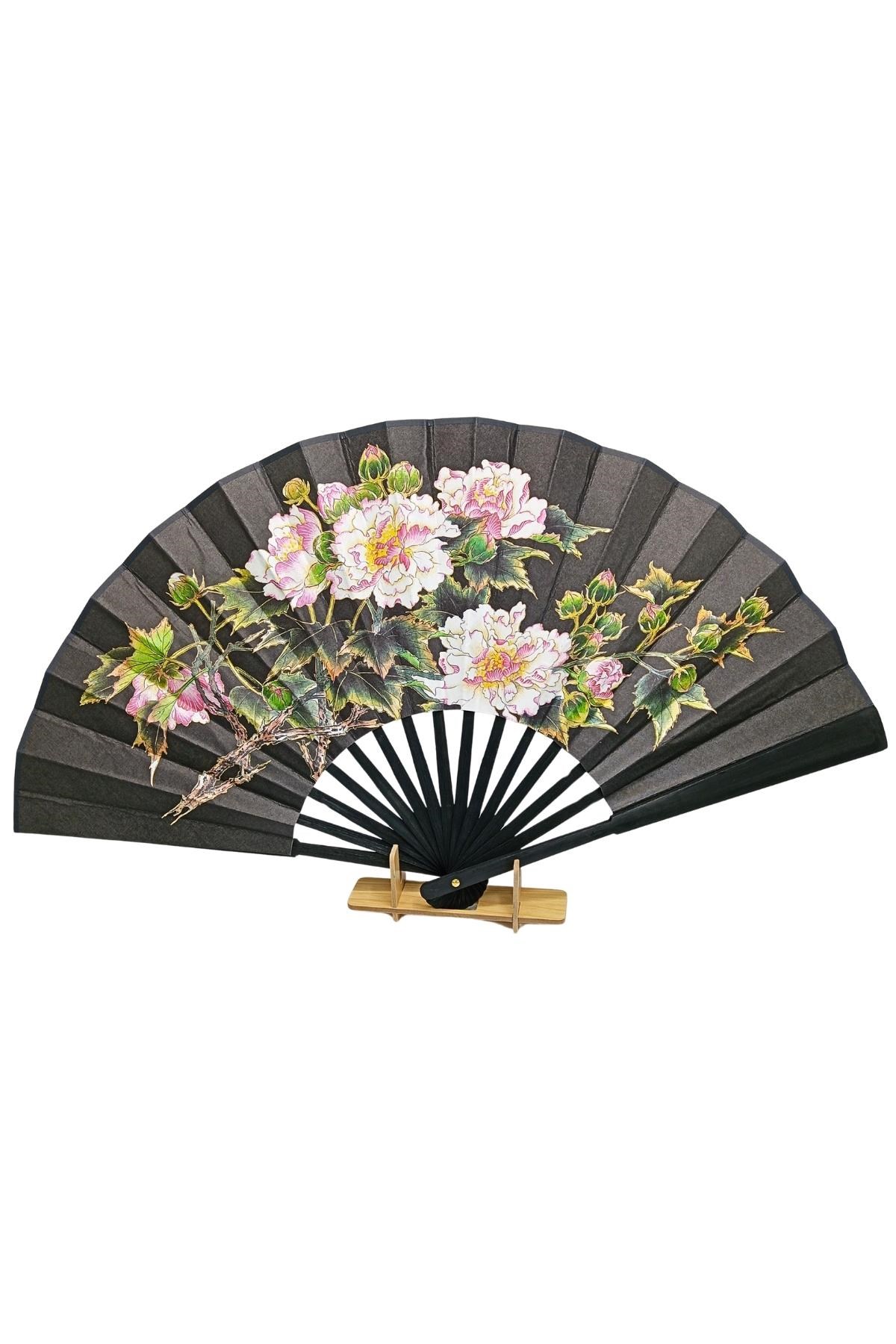 ÇinDünyadan HediyelerDNY-HDYCNSYLPZ60N1SKeskin Hediyelik Eşya Ve TekstilÇin Bambu Keten Kumaş Yelpaze 01BSA Siyah Büyük Boy 60cm No.1S