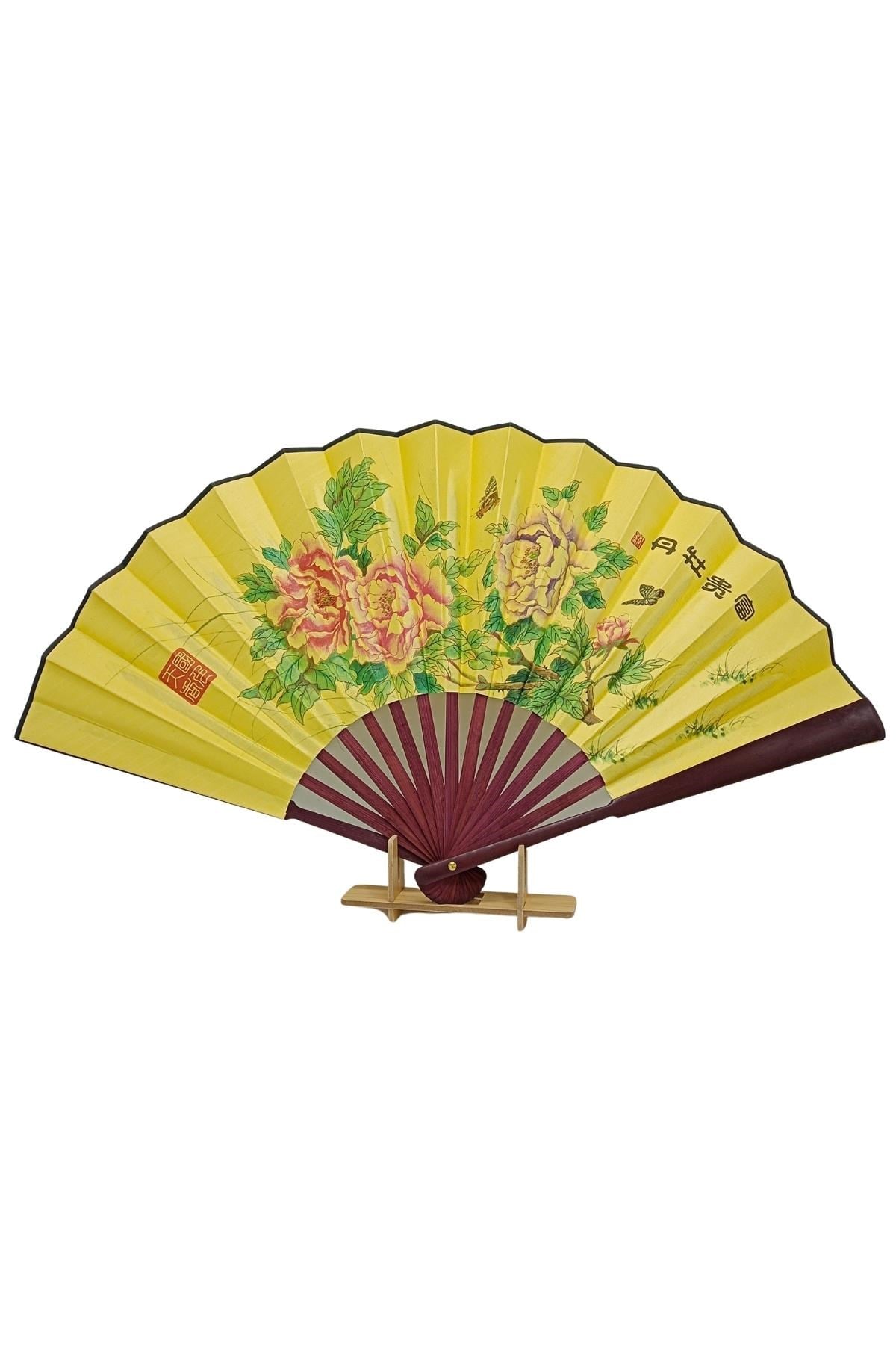 ÇinDünyadan HediyelerDNY-HDYCNYLPZ60N1Keskin Hediyelik Eşya Ve TekstilÇin Bambu Keten Kumaş Yelpaze AK01 Büyük Boy 60cm No.1