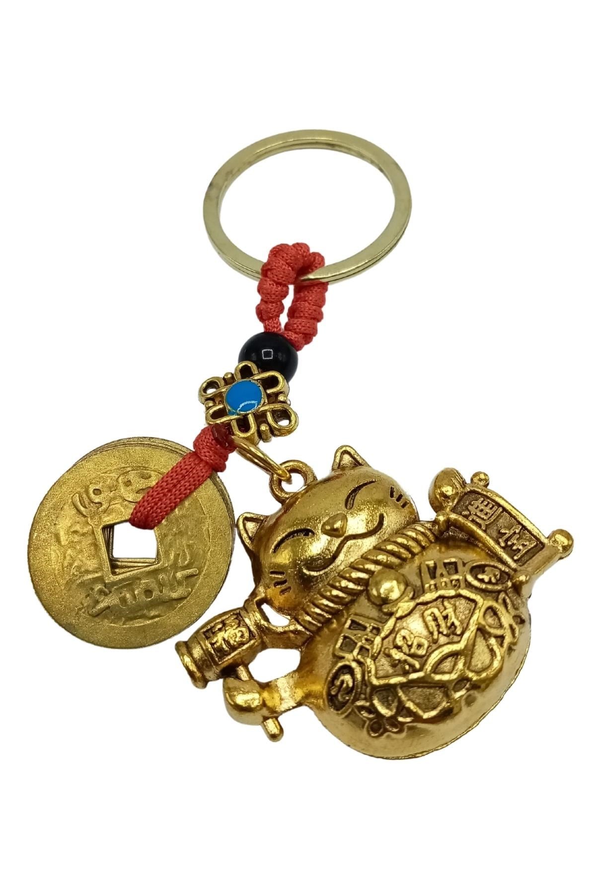 ÇinDünyadan HediyelerDNY-HDYKSKALK3360Keskin Hediyelik Eşya Ve TekstilFeng Shui Şans Parası Maneki Neko Metal Anahtarlık No.2