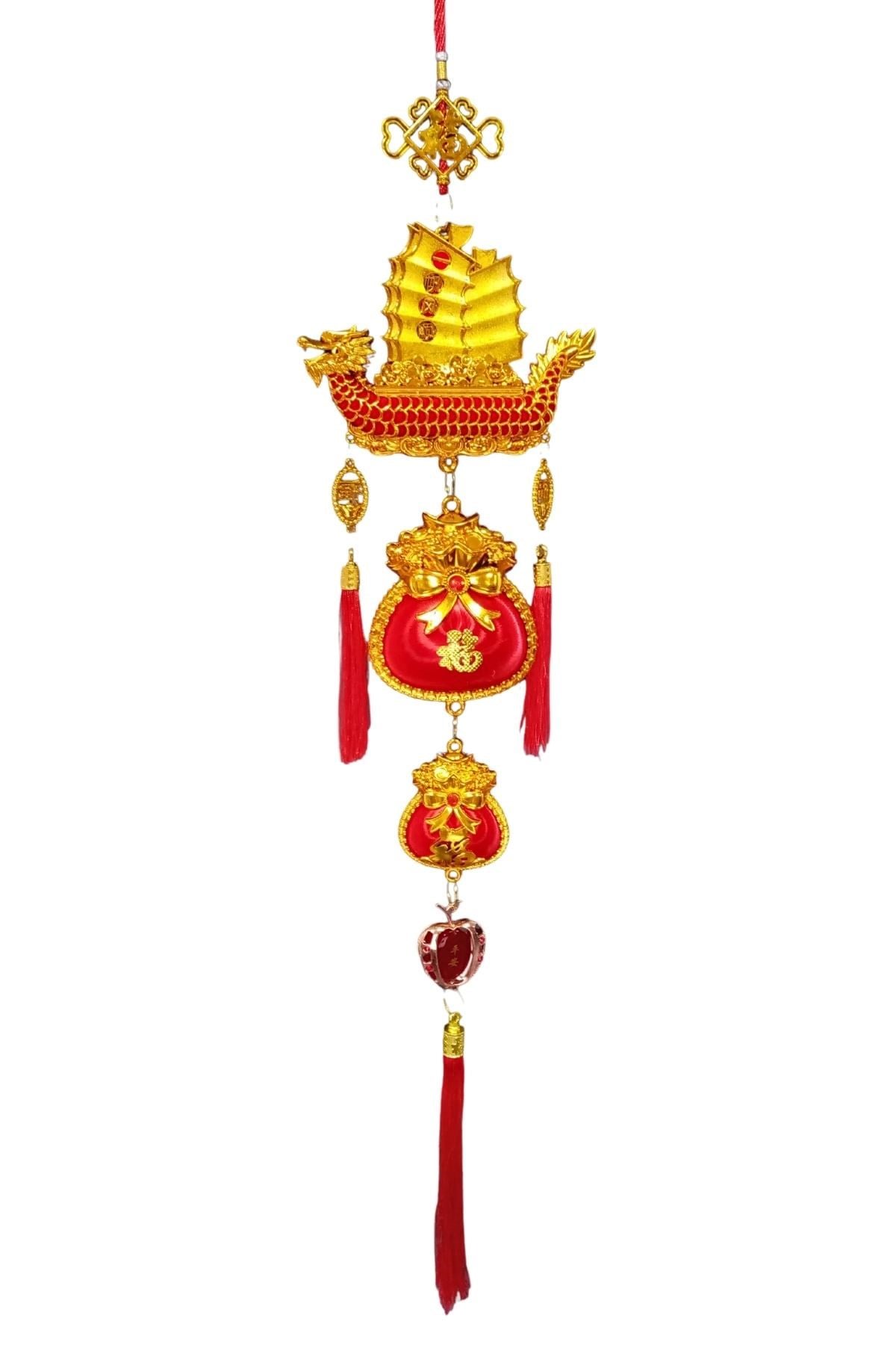 ÇinDünyadan HediyelerDNY-HDYKSKALK3421Keskin Hediyelik Eşya Ve TekstilFeng Shui Dragon Şans Ve Bereket Askılık 90 cm