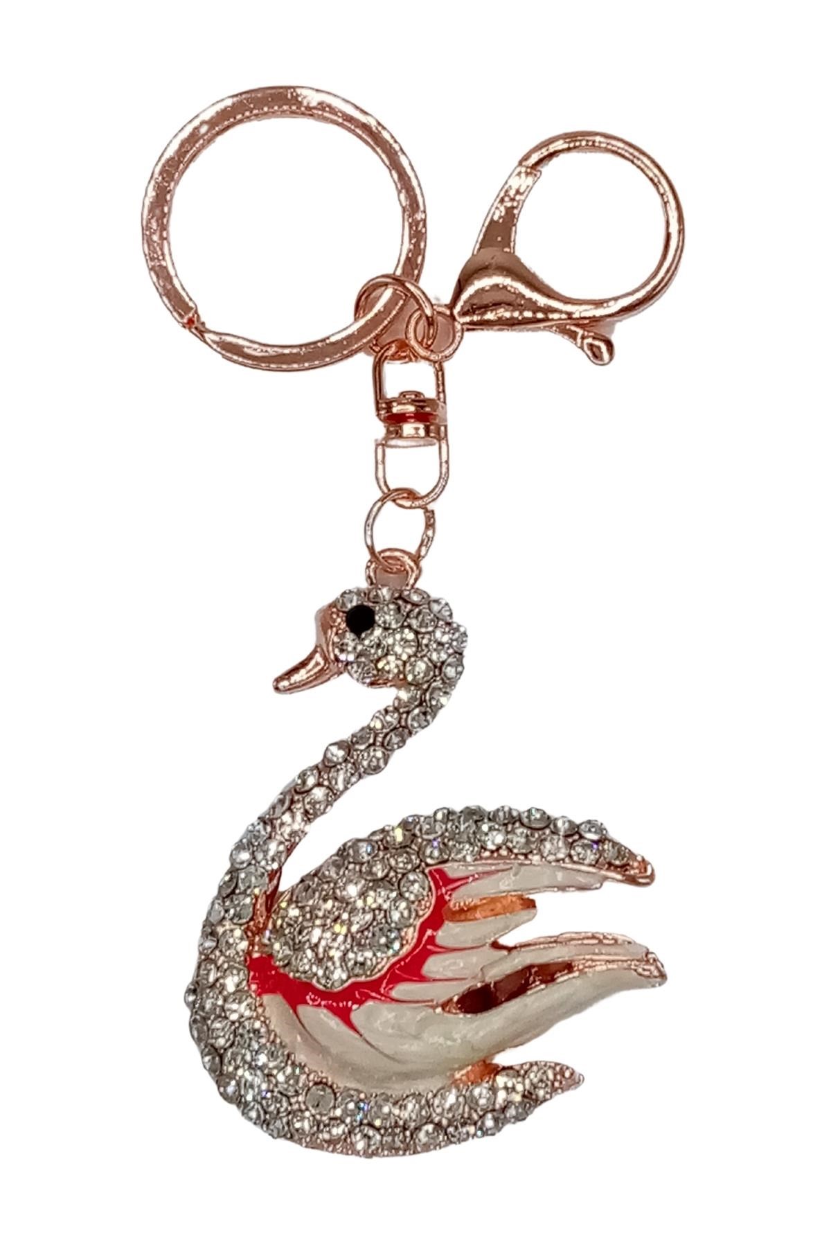 ÇinDünyadan HediyelerDNY-HDYZMRT71499Keskin Hediyelik Eşya Ve TekstilKristal Taşlı Beyaz Kırmızı Kuğu Anahtarlık No.1