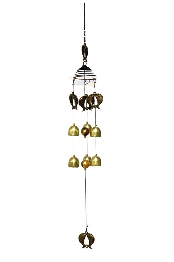 ÇinDünyadan HediyelerMTLCN-0013030Keskin Hediyelik Eşya Ve TekstilFeng Shui Metal Rüzgar Çanı 73 cm Balık Temalı