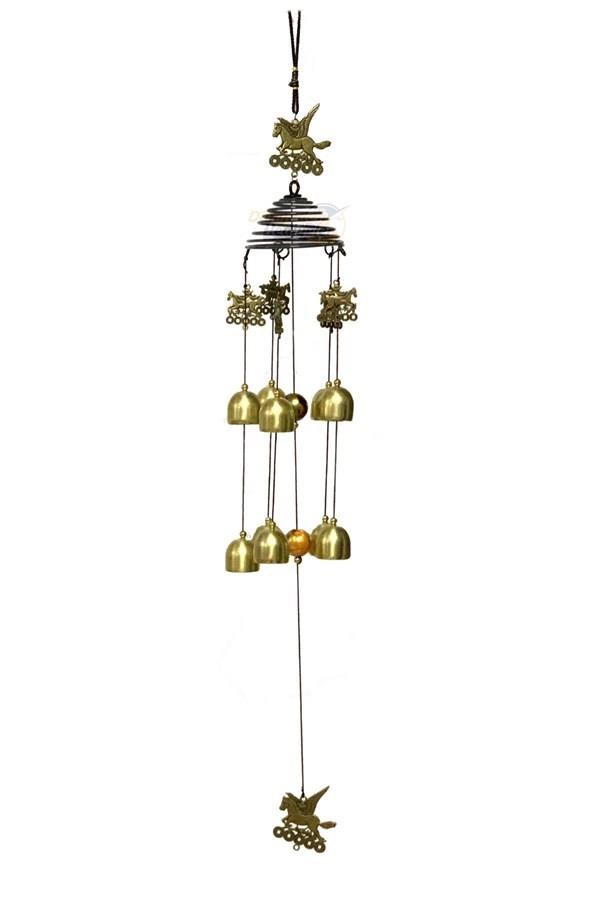 ÇinDünyadan HediyelerMTLCN-002Keskin Hediyelik Eşya Ve TekstilFeng Shui Metal Rüzgar Çanı Şans Atı Temalı 73 cm