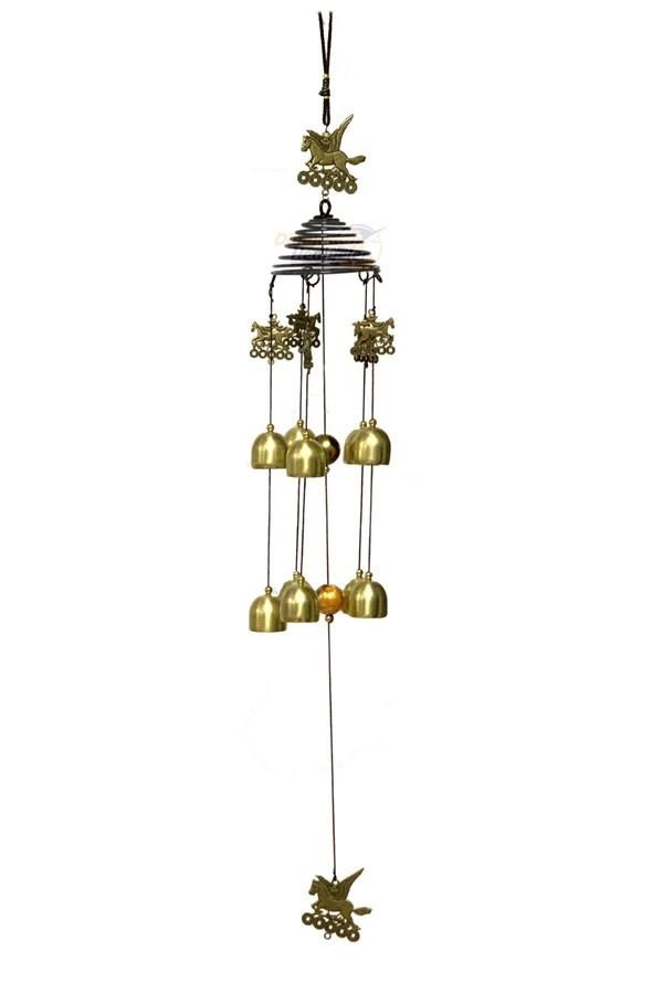 ÇinDünyadan HediyelerMTLCN-002Keskin Hediyelik Eşya Ve TekstilFeng Shui Metal Rüzgar Çanı Şans Atı Temalı 73 cm