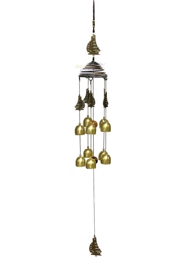 ÇinDünyadan HediyelerMTLCN-003Keskin Hediyelik Eşya Ve TekstilFeng Shui Metal Rüzgar Çanı Gemi Temalı 73 cm