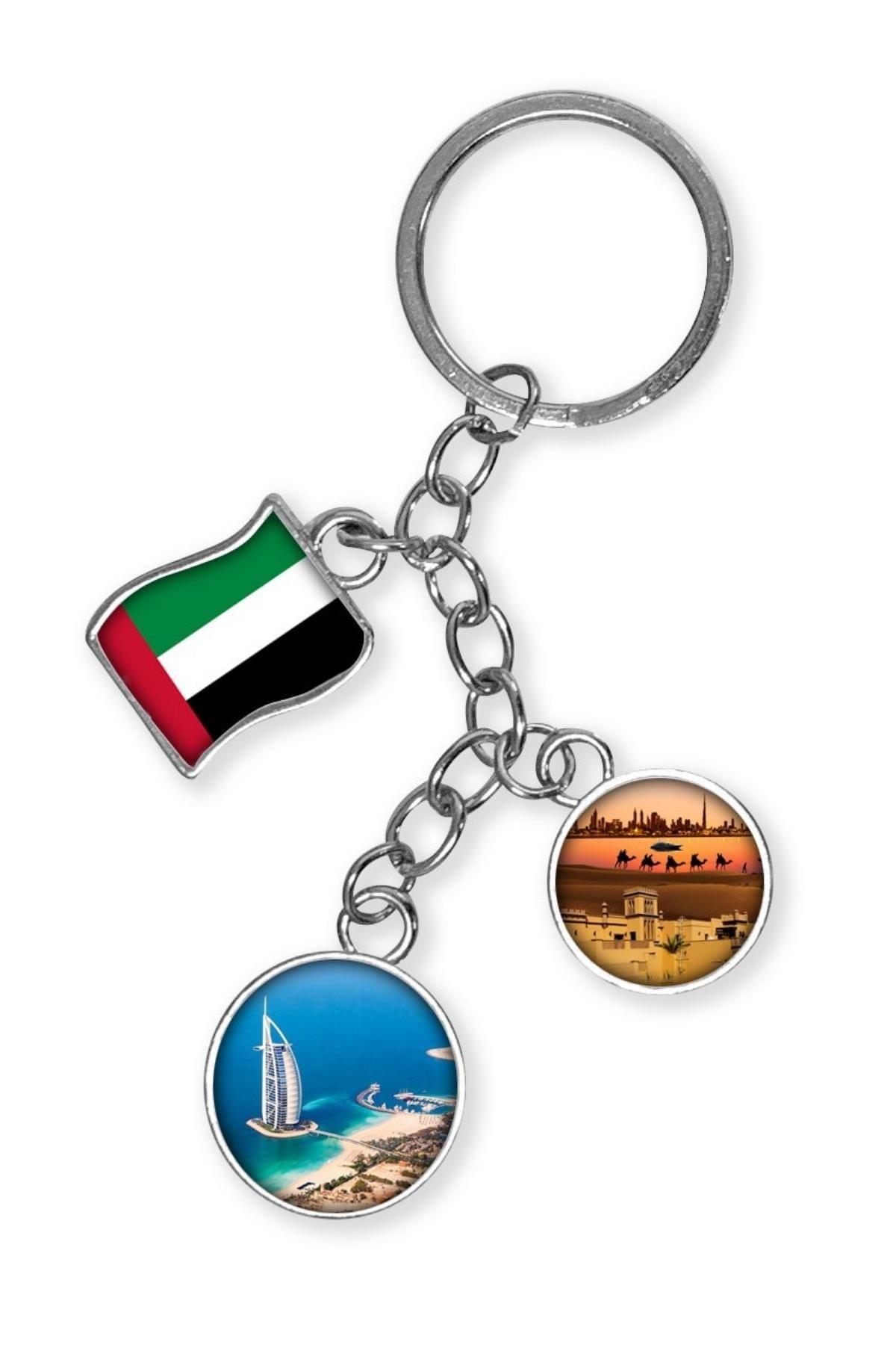 DubaiDünyadan HediyelerDNY-HDYKREPOK44Keskin Hediyelik Eşya Ve TekstilDubai Üçlü Epoksi Metal Çift Taraflı Damla Anahtarlık Dubai