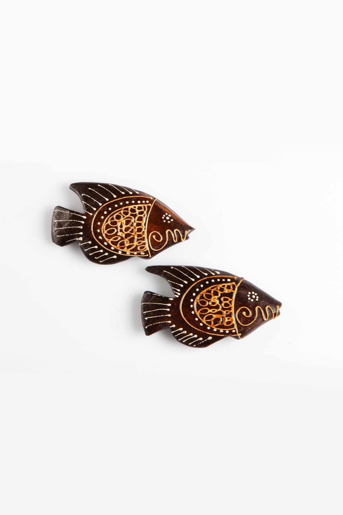 EndonezyaDünyadan HediyelerDNY-HD100138Keskin Hediyelik Eşya Ve TekstilAhşap Balık Magnet 2 li Set
