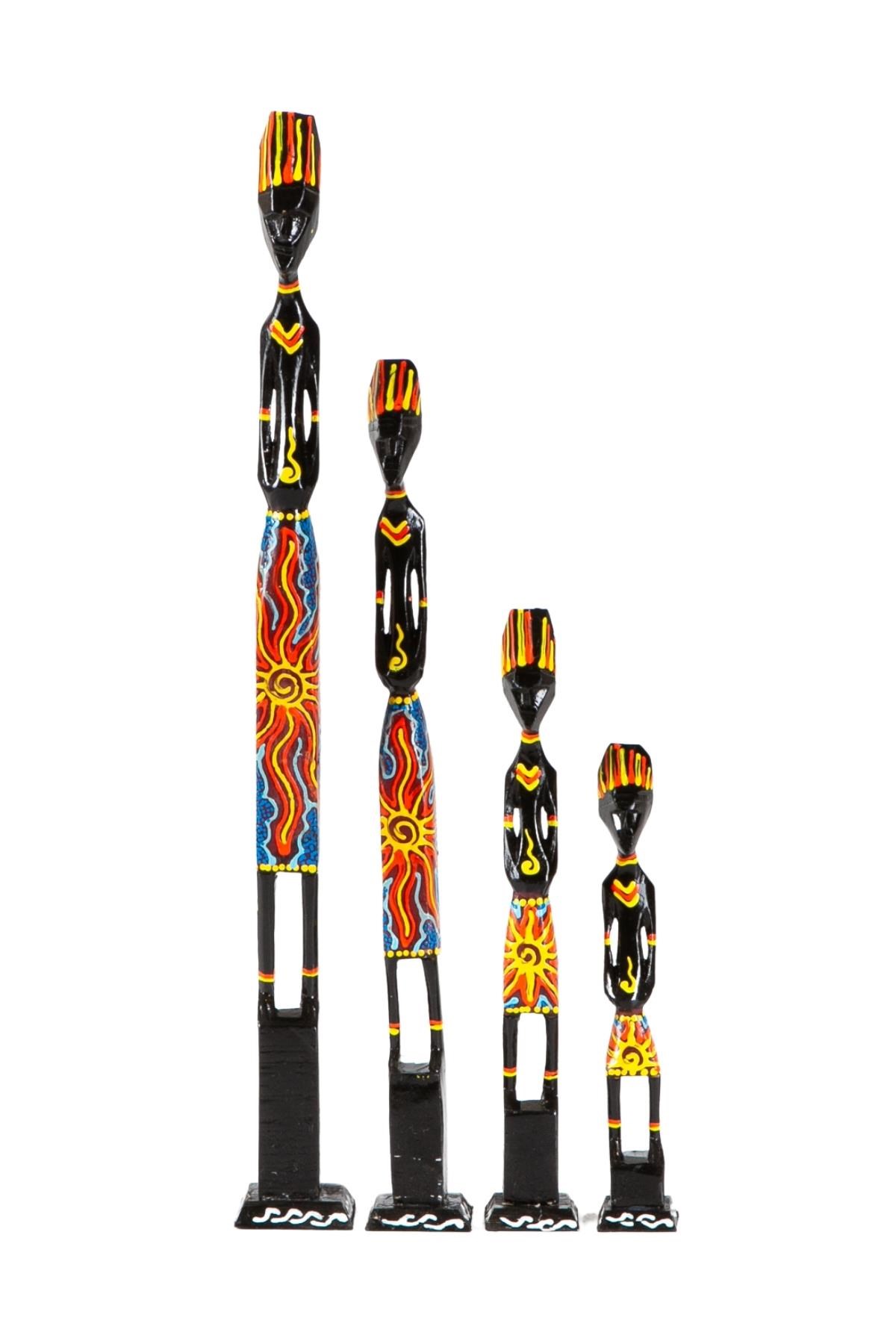 EndonezyaDünyadan HediyelerDNY-HD100432Keskin Hediyelik Eşya Ve TekstilTanimbar Ailesi El Oyması Ahşap Tanimar Dörtlü Biblo Set