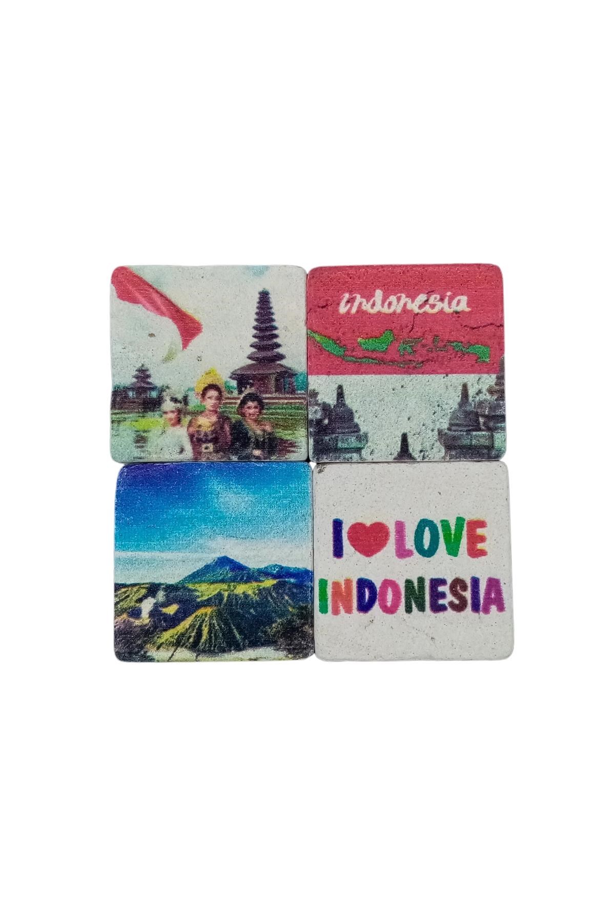 EndonezyaDünyadan HediyelerDNY-HD101340Keskin Hediyelik Eşya Ve TekstilEndonezya Temalı Dörtlü Taş Magnet
