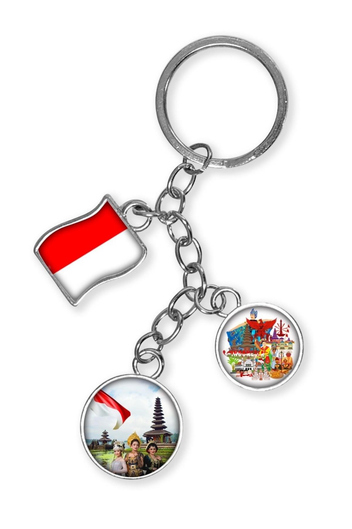 EndonezyaDünyadan HediyelerDNY-HDYKREPOK41Keskin Hediyelik Eşya Ve TekstilEndonezya Üçlü Epoksi Metal Çift Taraflı Damla Anahtarlık Indonesia