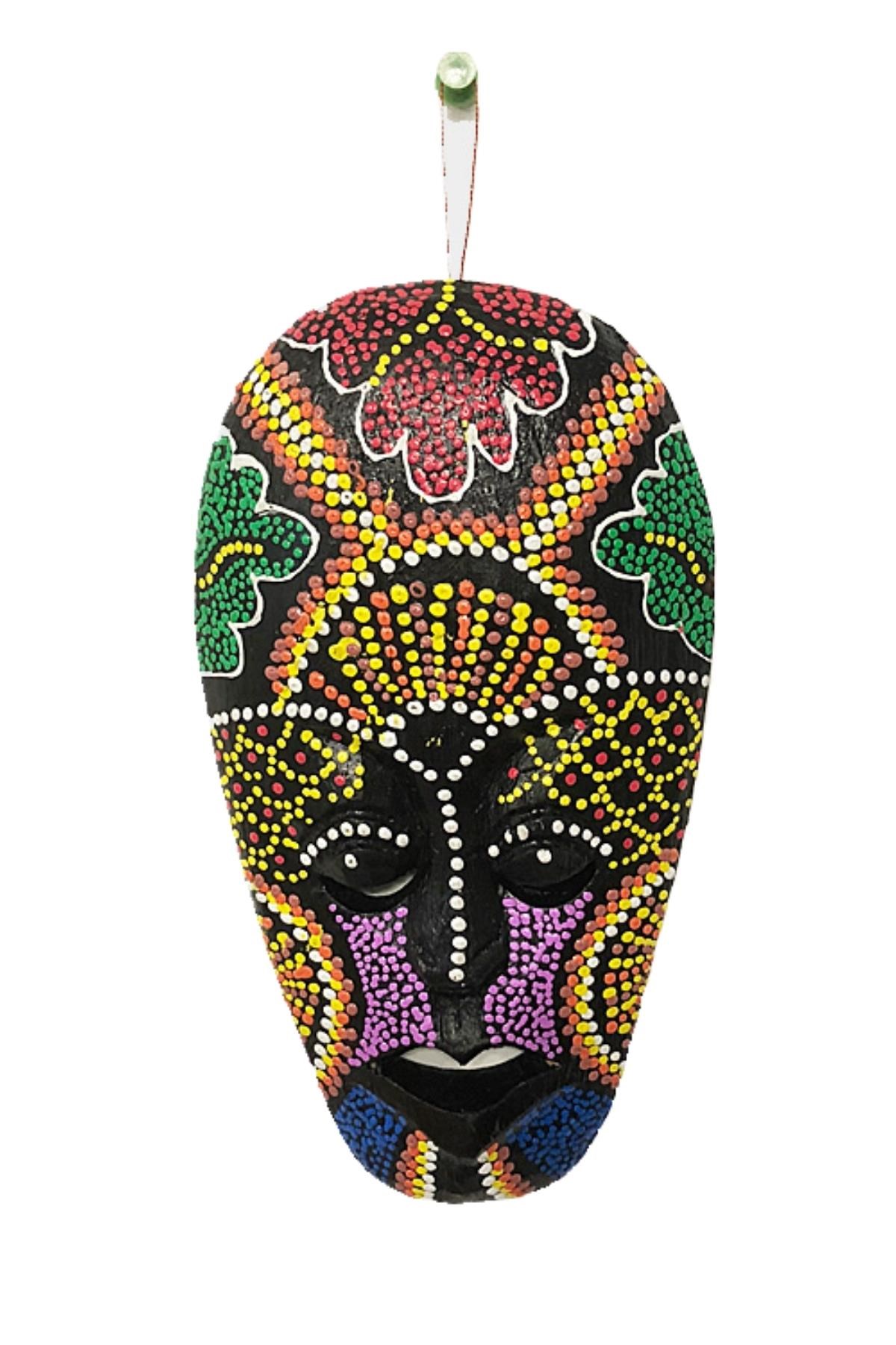 EndonezyaDünyadan HediyelerDNY-HDYMSK20Keskin Hediyelik Eşya Ve TekstilAhşap Aborjin Mask 20 cm Renkli Duvar Dekoru Maske