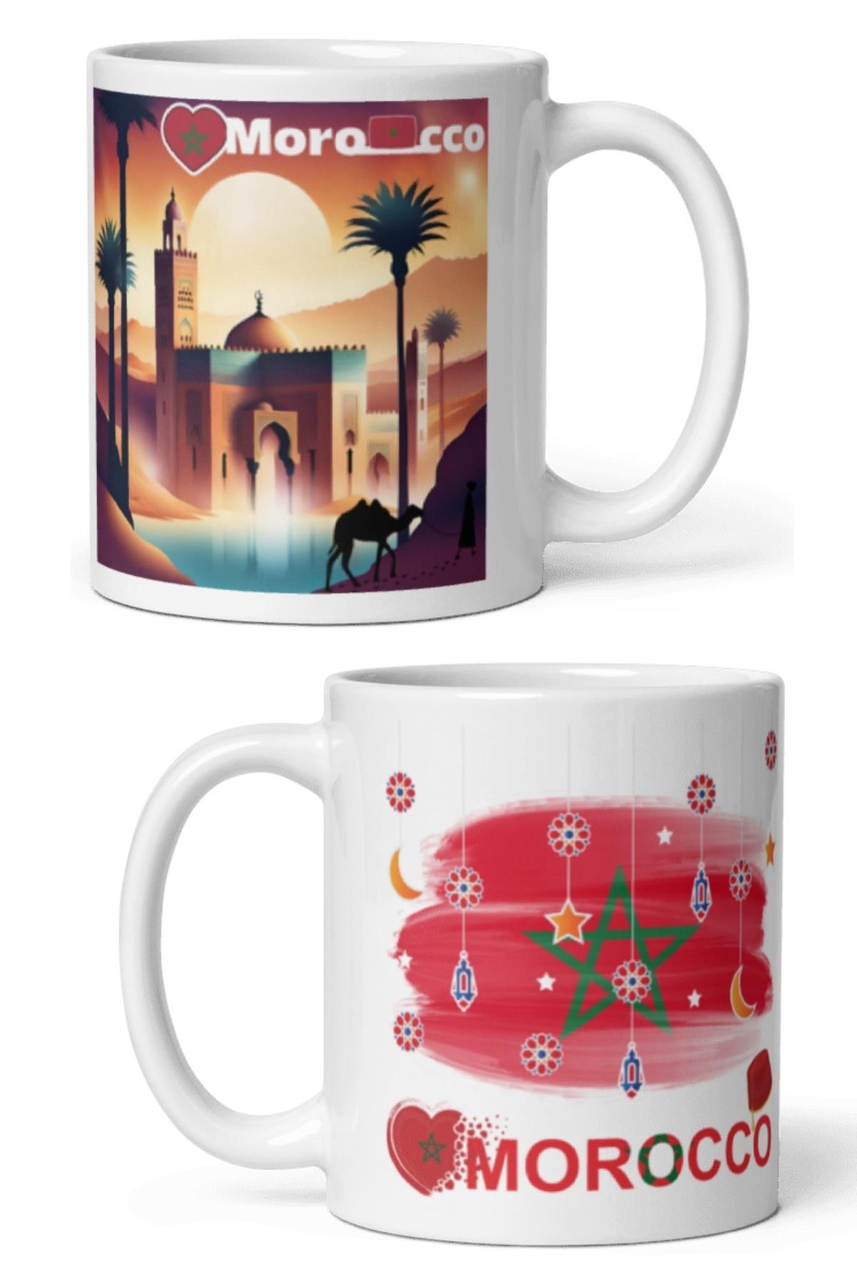 FasDünyadan HediyelerDNY-HDMUGB54Keskin Hediyelik Eşya Ve TekstilFas Kupa Bardak 2 Adet Seyahat Hatıra Morocco Mug