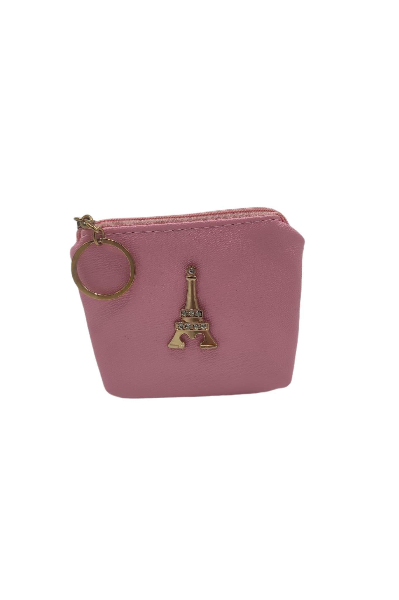 FransaDünyadan HediyelerDNY-HD100195Keskin Hediyelik Eşya Ve TekstilAnahtarlıklı Para Cüzdanı Kristal Taşlı Eyfel Kulesi Temalı Pembe