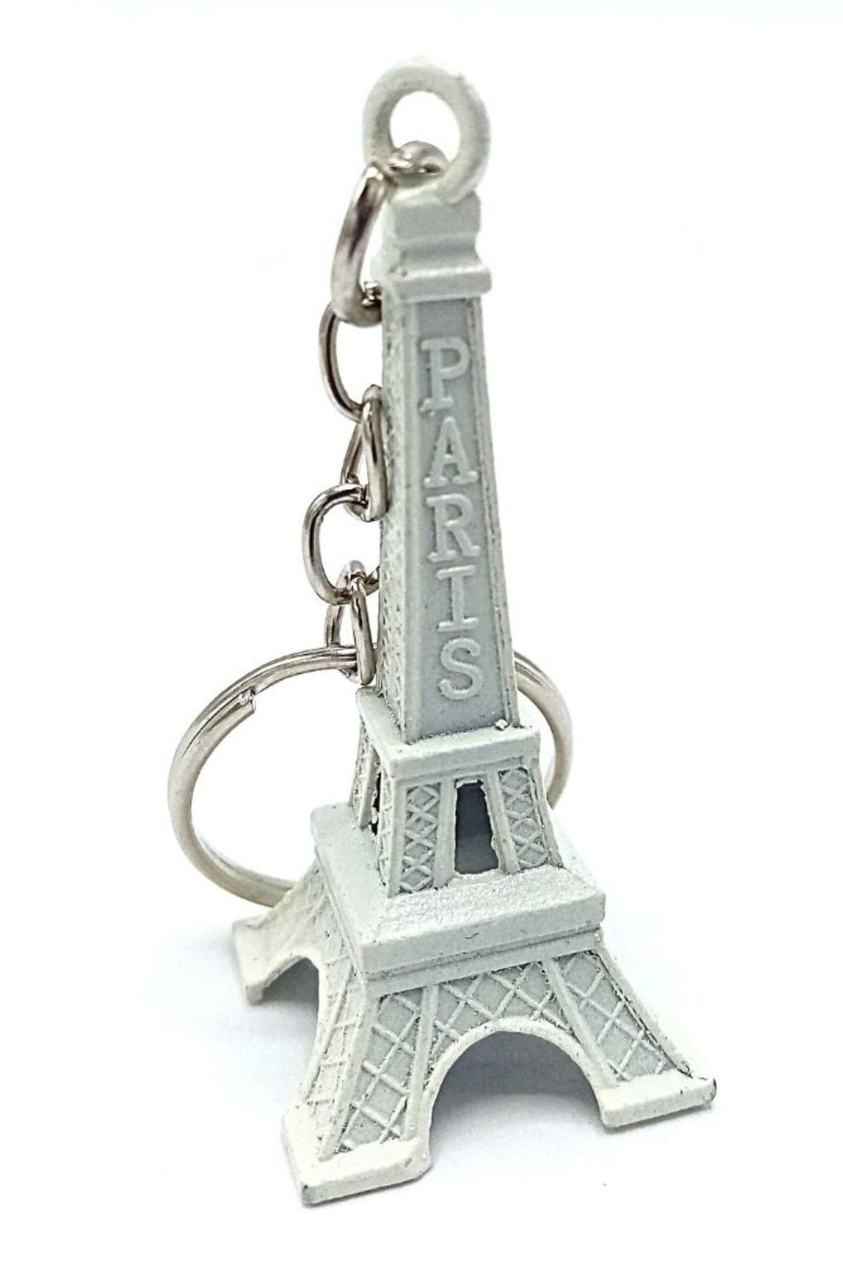FransaDünyadan HediyelerDNY-HD100296Keskin Hediyelik Eşya Ve TekstilParis Eyfel Kulesi 3D Metal Anahtarlık Beyaz
