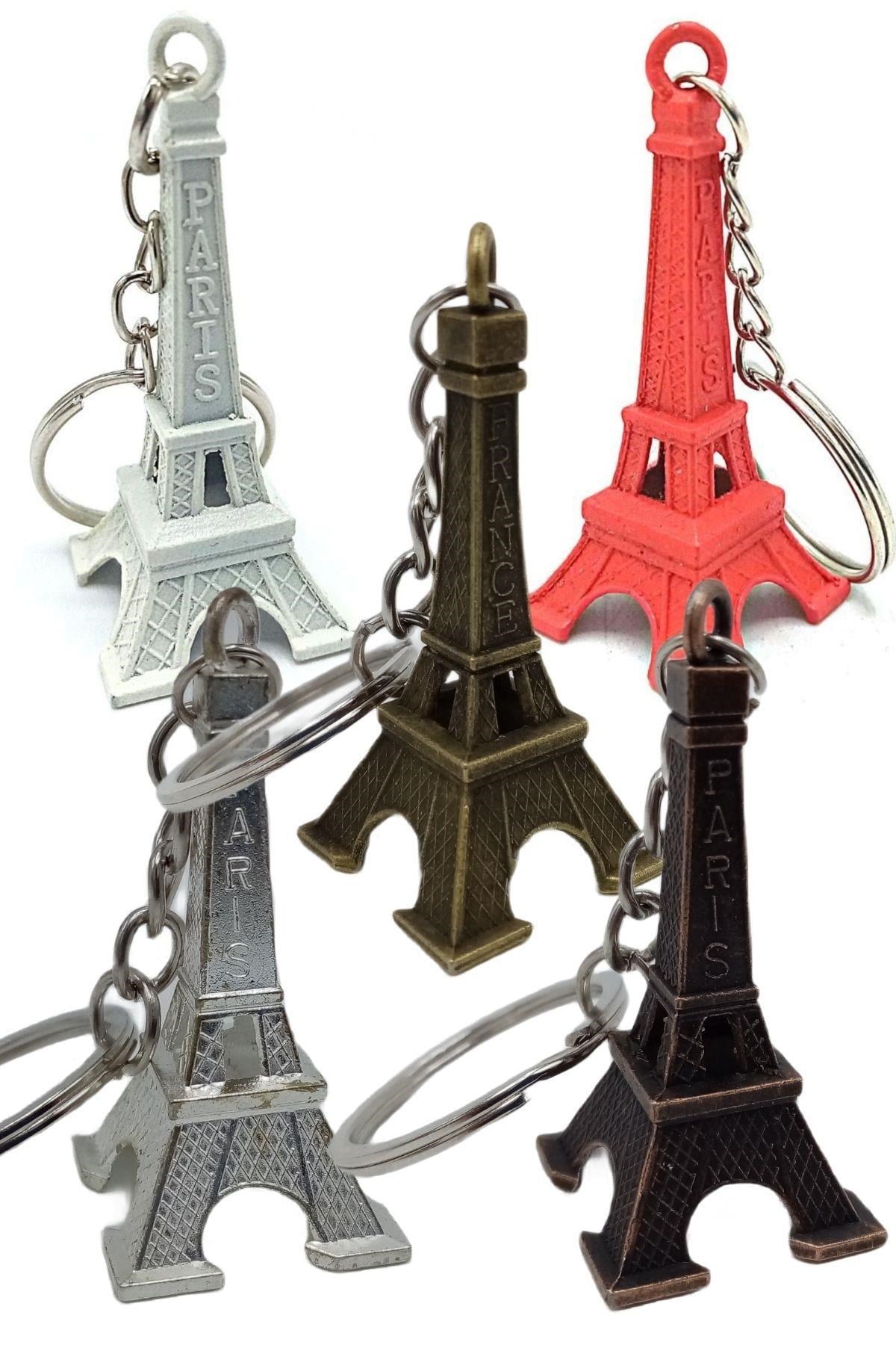 FransaDünyadan HediyelerDNY-HD100359Keskin Hediyelik Eşya Ve TekstilParis Eyfel Kulesi Renkli 3D Metal Anahtarlık 5 Adet