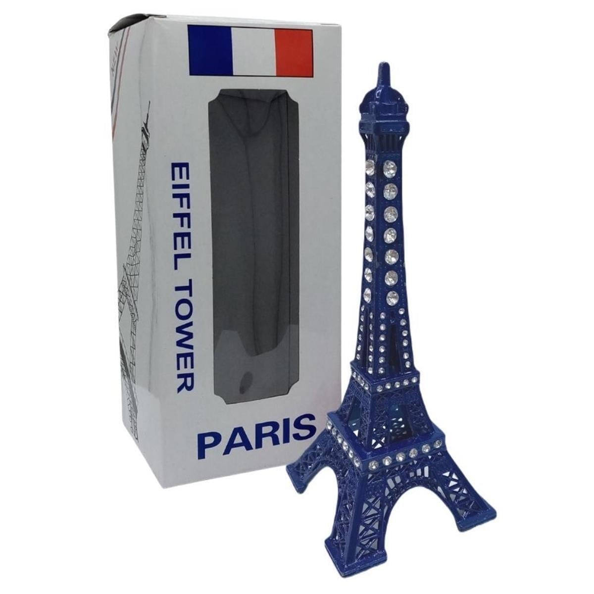 FransaDünyadan HediyelerDNY-HD100506Keskin Hediyelik Eşya Ve TekstilMetal Paris Eyfel Kulesi Mavi Kristal Taşlı 18cm