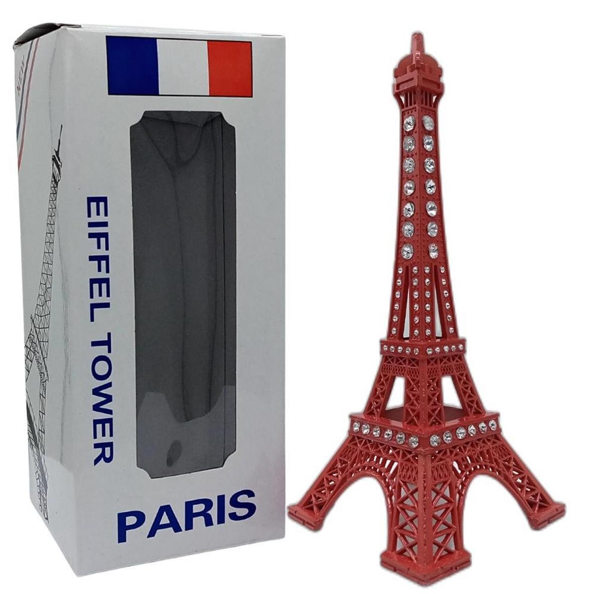 FransaDünyadan HediyelerDNY-HD100508Keskin Hediyelik Eşya Ve TekstilMetal Paris Eyfel Kulesi Kırmızı Kristal Taşlı 18cm