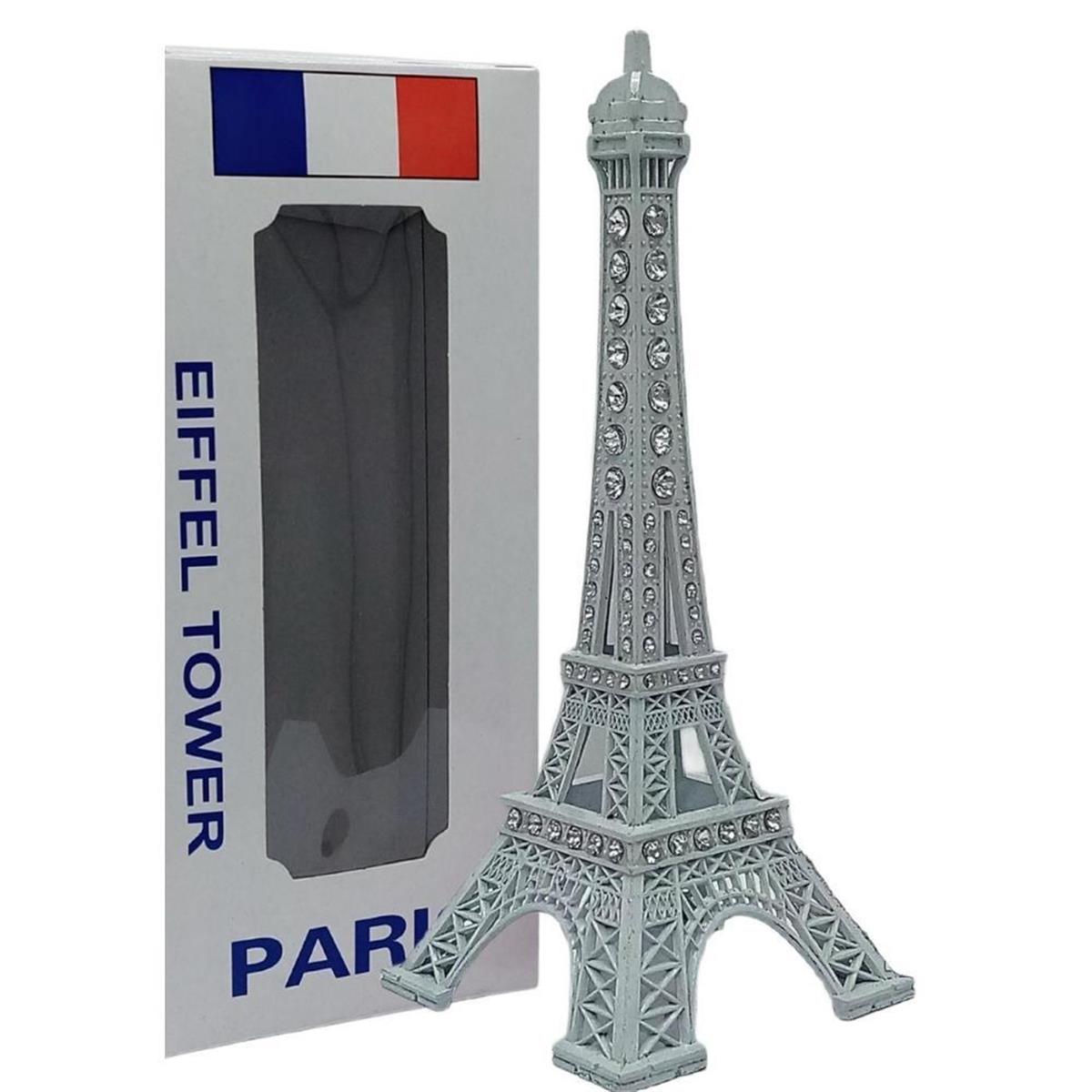 FransaDünyadan HediyelerDNY-HD100511Keskin Hediyelik Eşya Ve TekstilMetal Paris Eyfel Kulesi Beyaz Kristal Taşlı 18cm