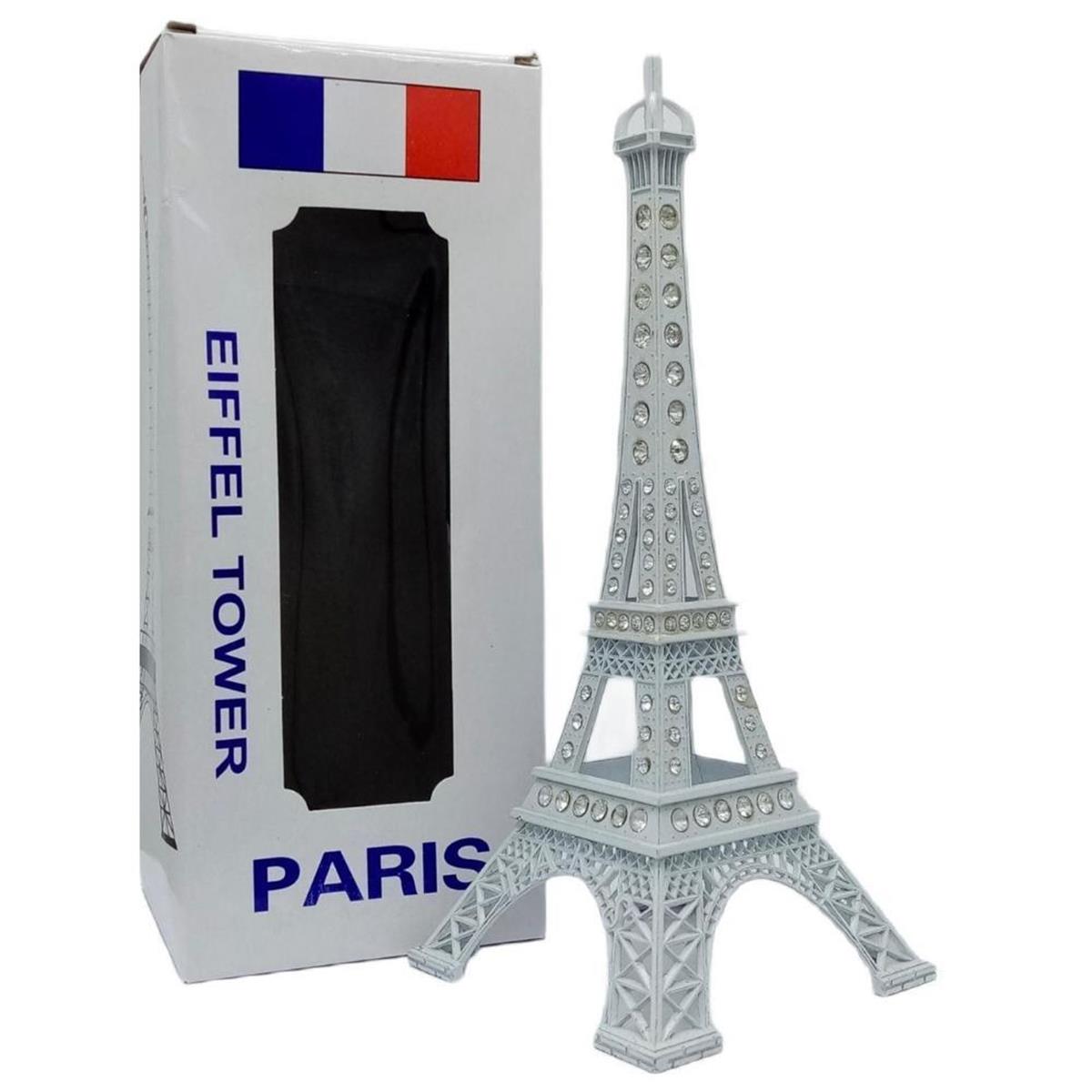 FransaDünyadan HediyelerDNY-HD100514Keskin Hediyelik Eşya Ve TekstilMetal Paris Eyfel Kulesi Beyaz Kristal Taşlı 25cm