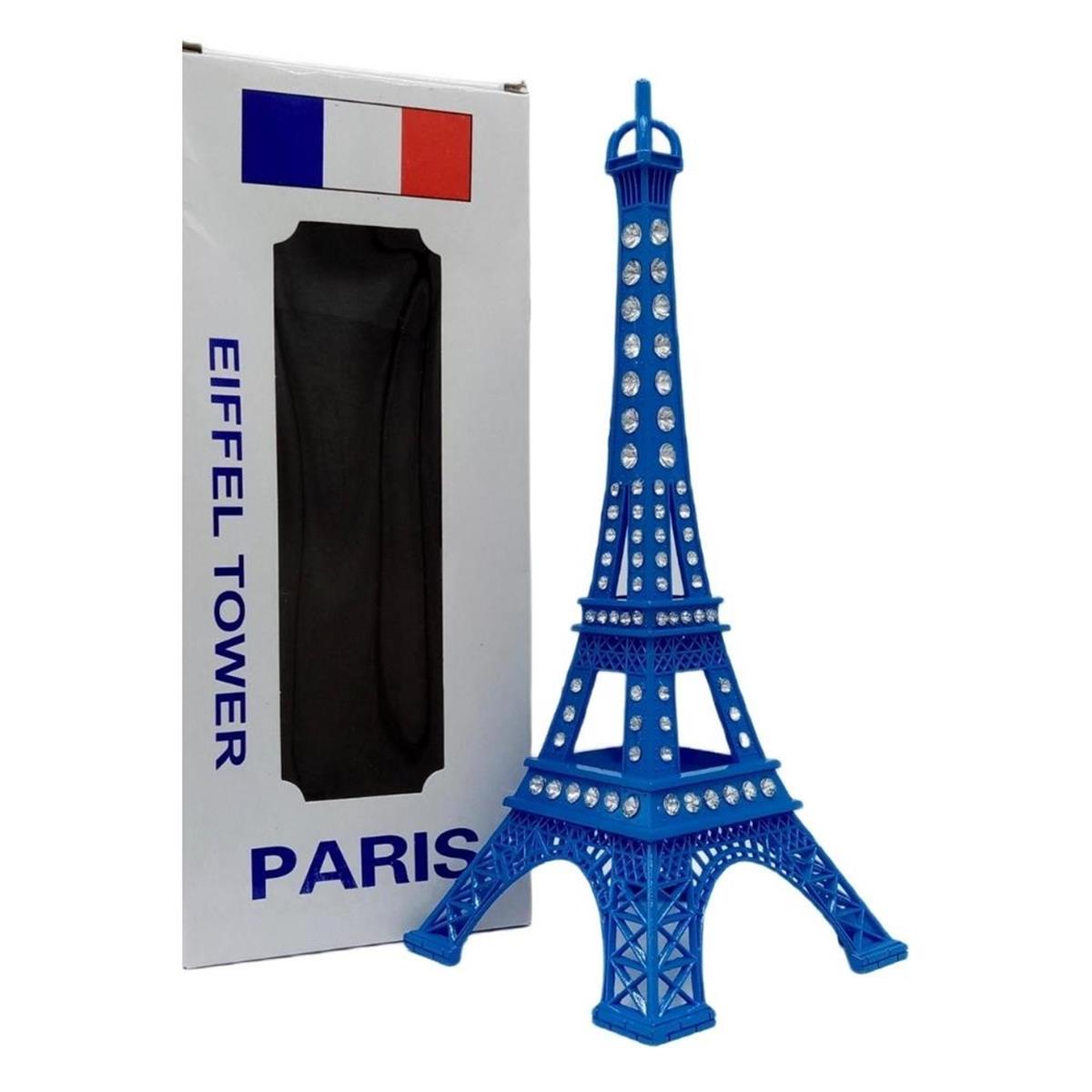 FransaDünyadan HediyelerDNY-HD100516Keskin Hediyelik Eşya Ve TekstilMetal Paris Eyfel Kulesi Mavi Kristal Taşlı 25cm